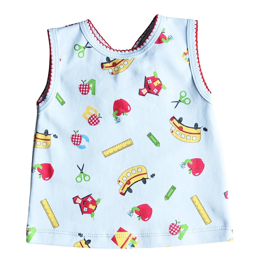 Back To school girl Diaper set Pima Cotton