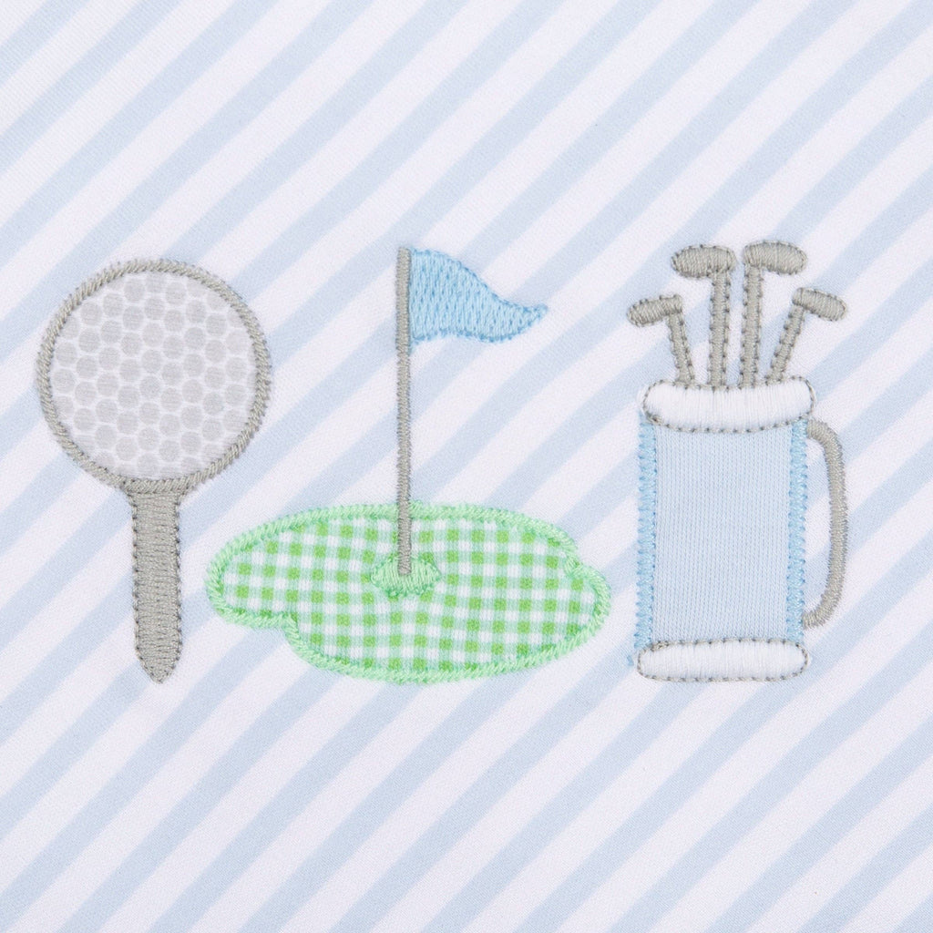 Putting Green Applique Short Pajamas - Light Blue