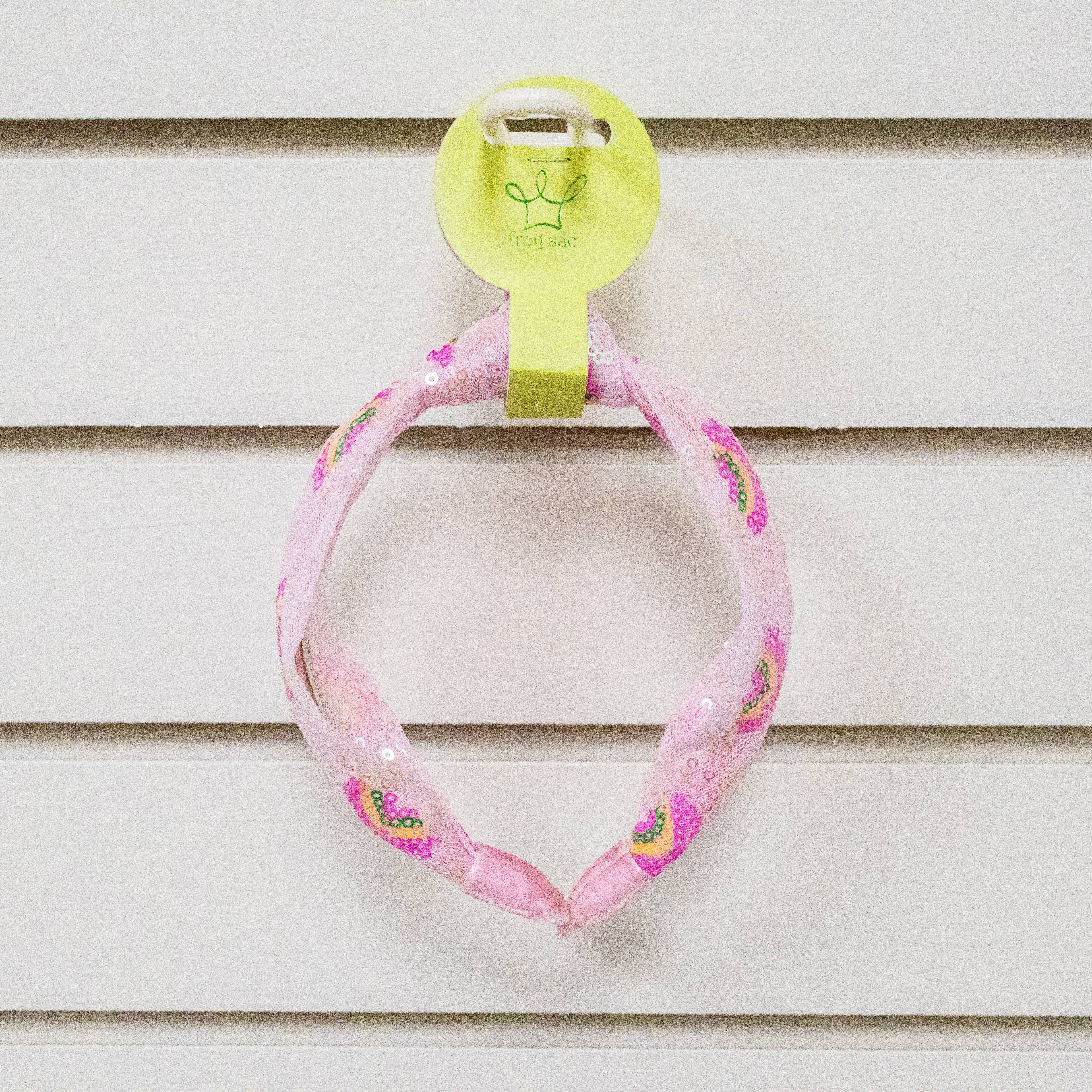 Kids Sequin Knot Headband - Rainbow