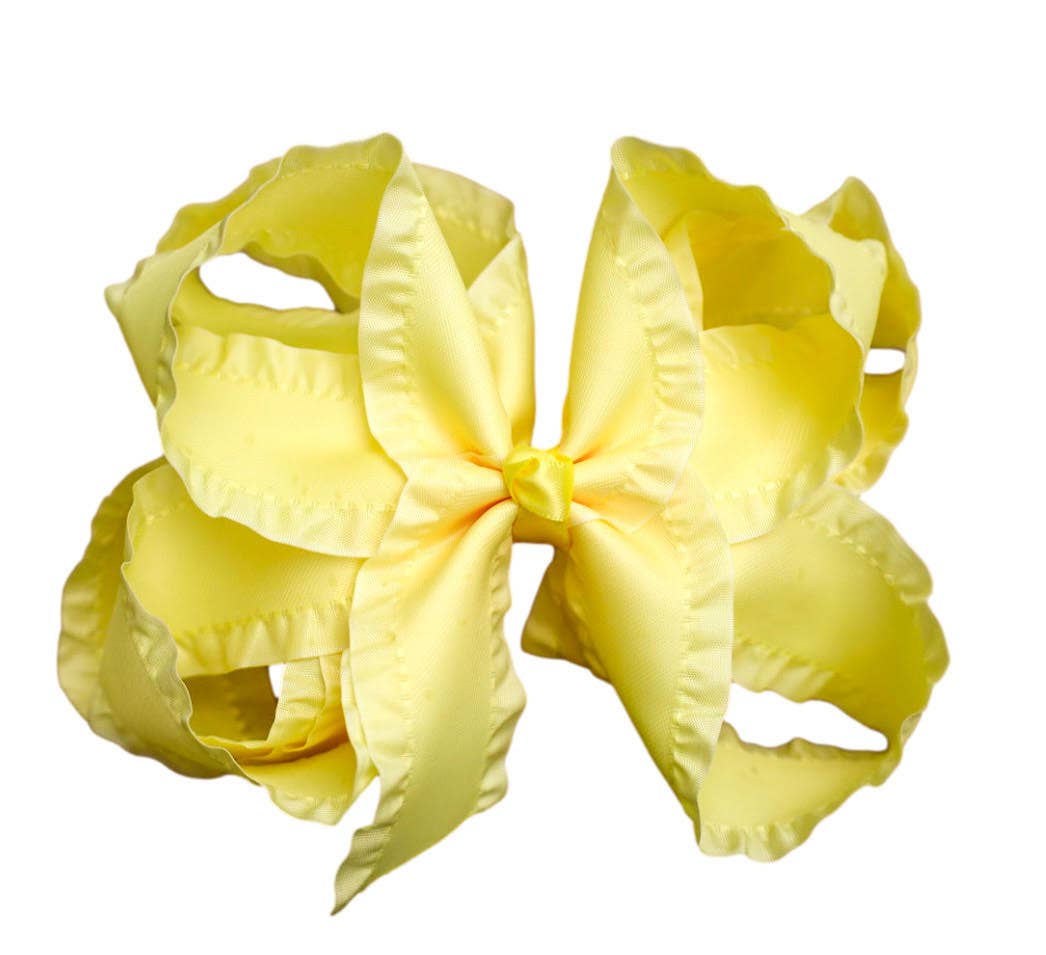 Yellow Double Ruffle Hair Bow