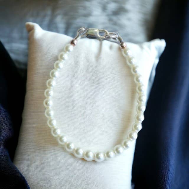 Classic Pearl (WHITE) Baby Child Kid Bracelet