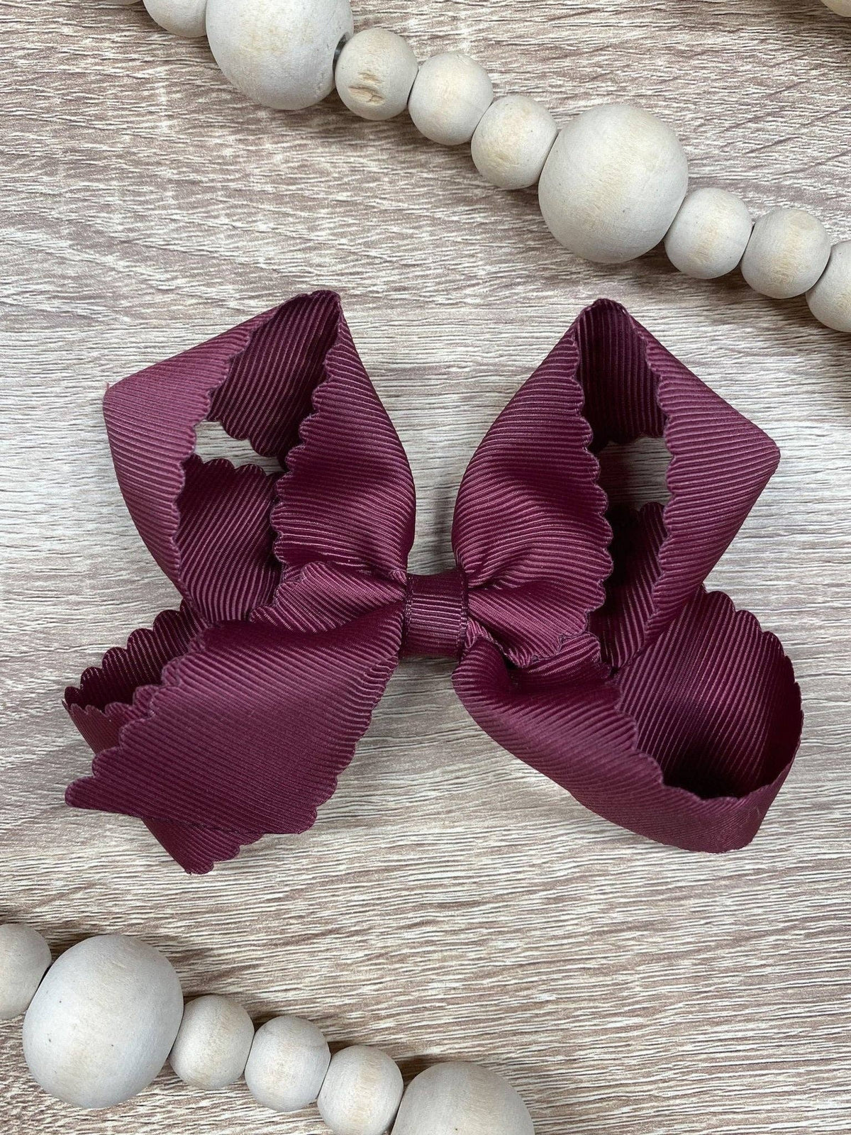 4.5" Classic Scalloped Hair Bow | Clip or Headband