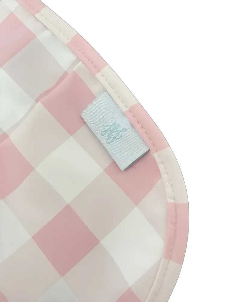 Long Sleeve Signature Catch All Bib - Pink Gingham