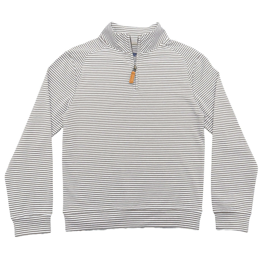 Collins Boys Quarter Zip Khaki Stripe