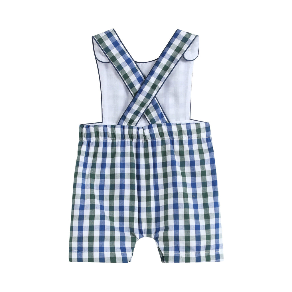 Blue and Green Criss Cross Shortalls