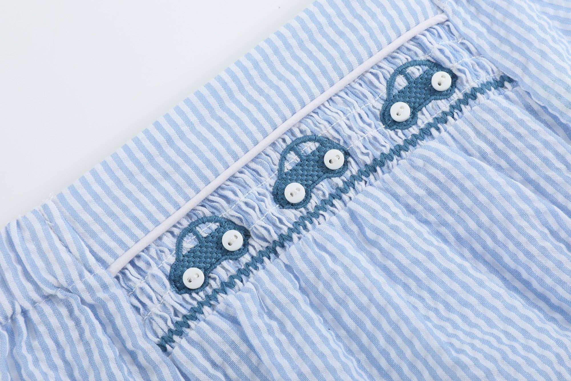 Blue Smocked Car Bloomers
