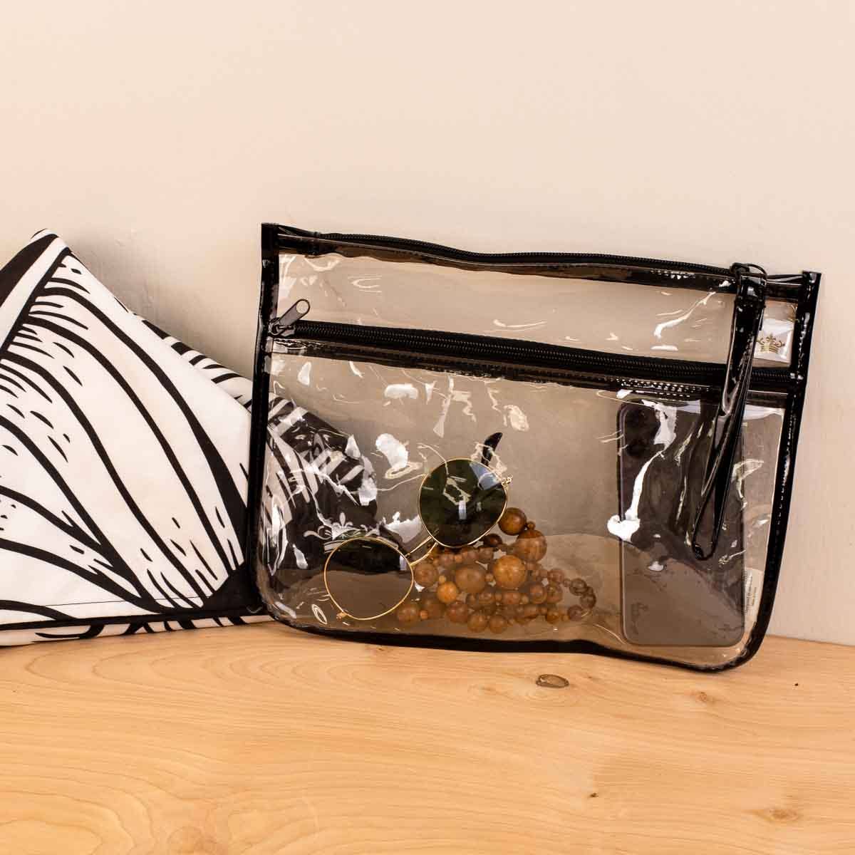 Palisade Pouch   Clear/Black  12x9