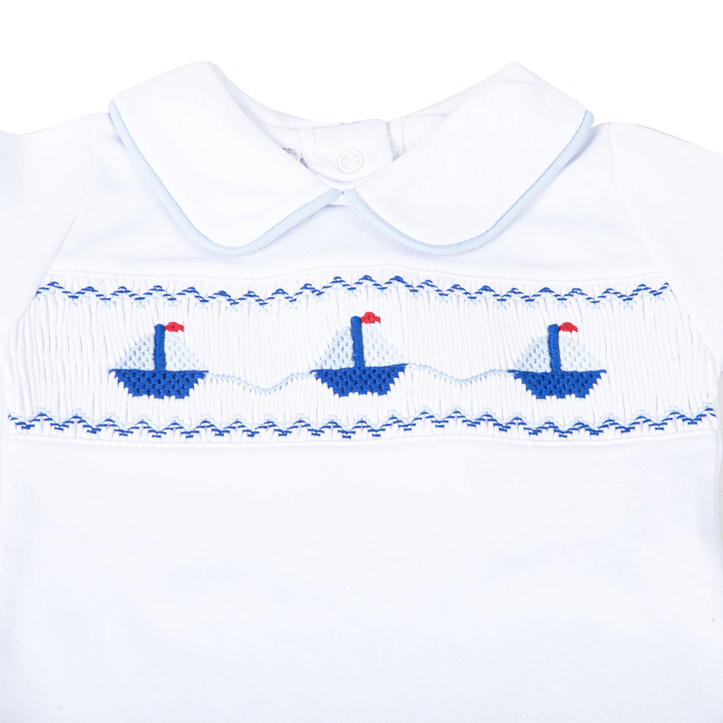Ahoy Baby Classics Smocked Diaper Cover Set - Light Blue