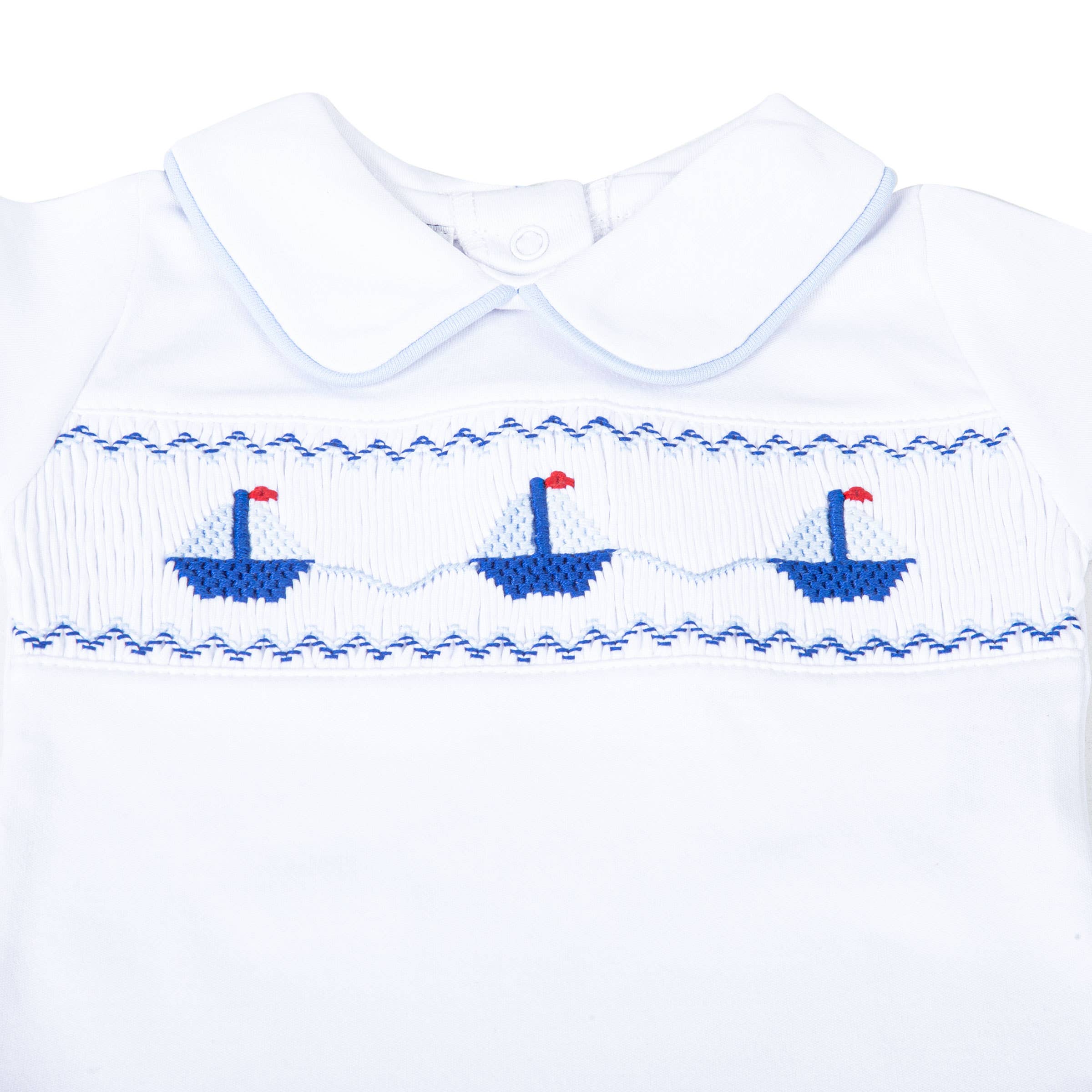 Ahoy Baby Classics Smocked Diaper Cover Set - Light Blue