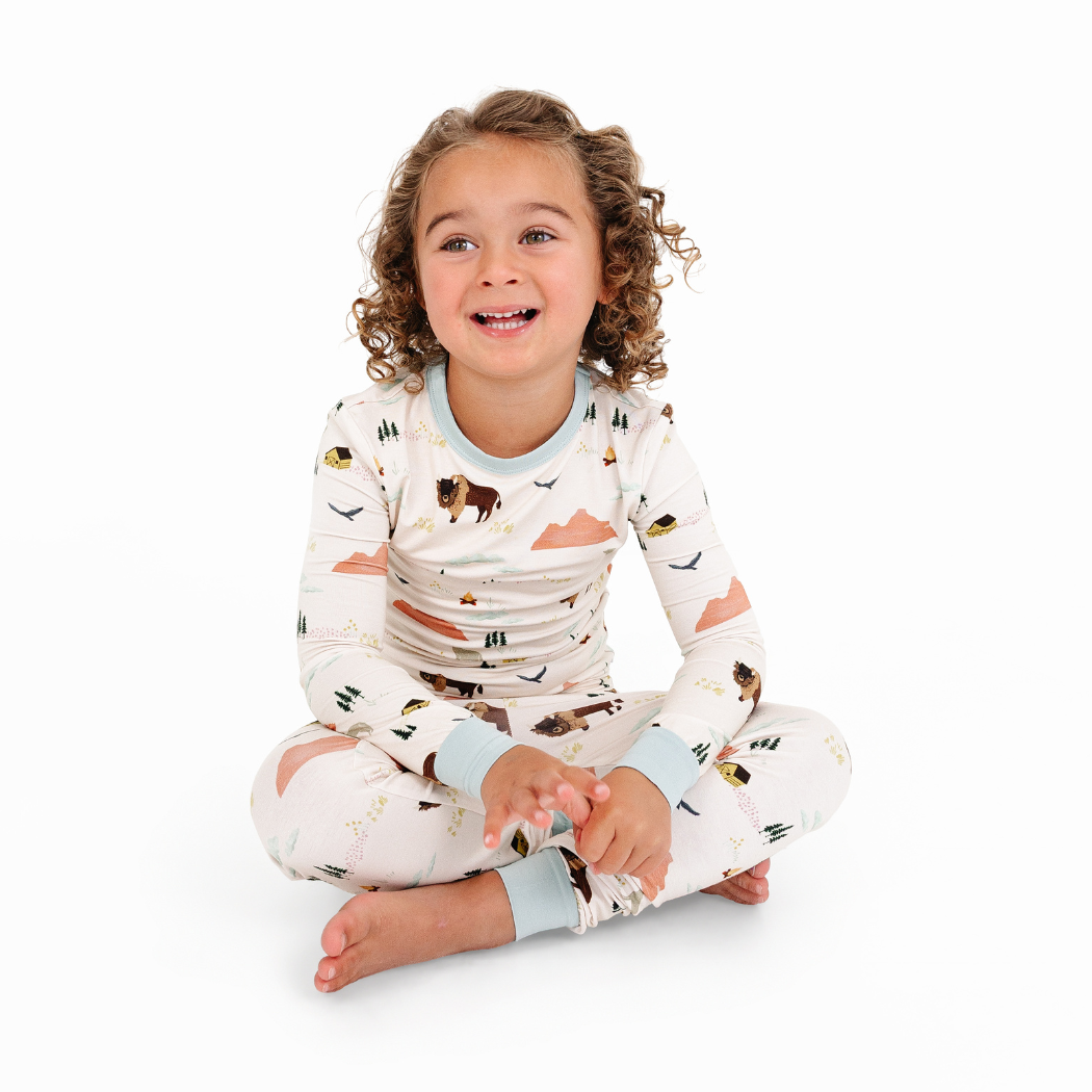 On the Ranch Bamboo Long Sleeve Kids Pajama Pants Set