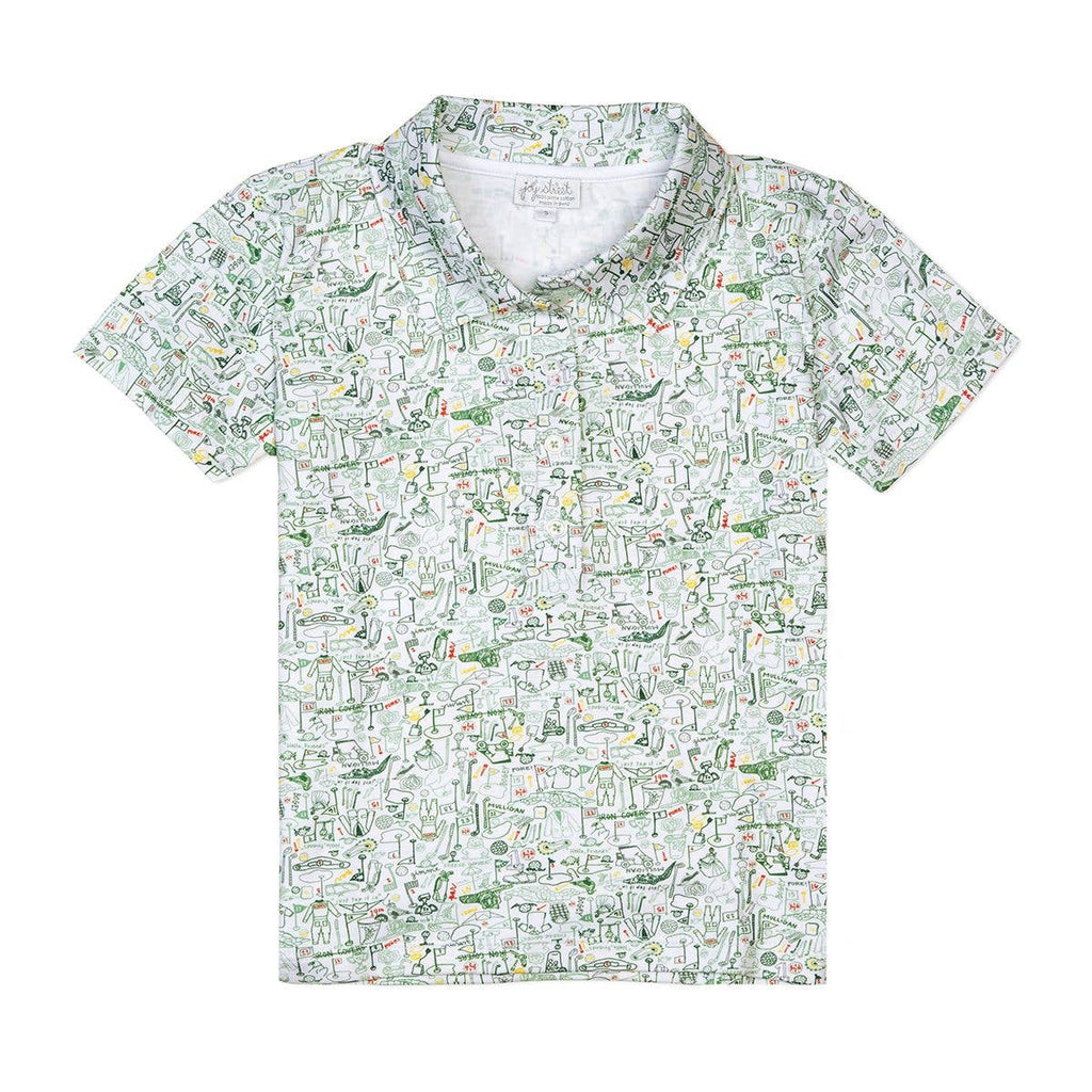 Kids Golf Print Polo Shirt