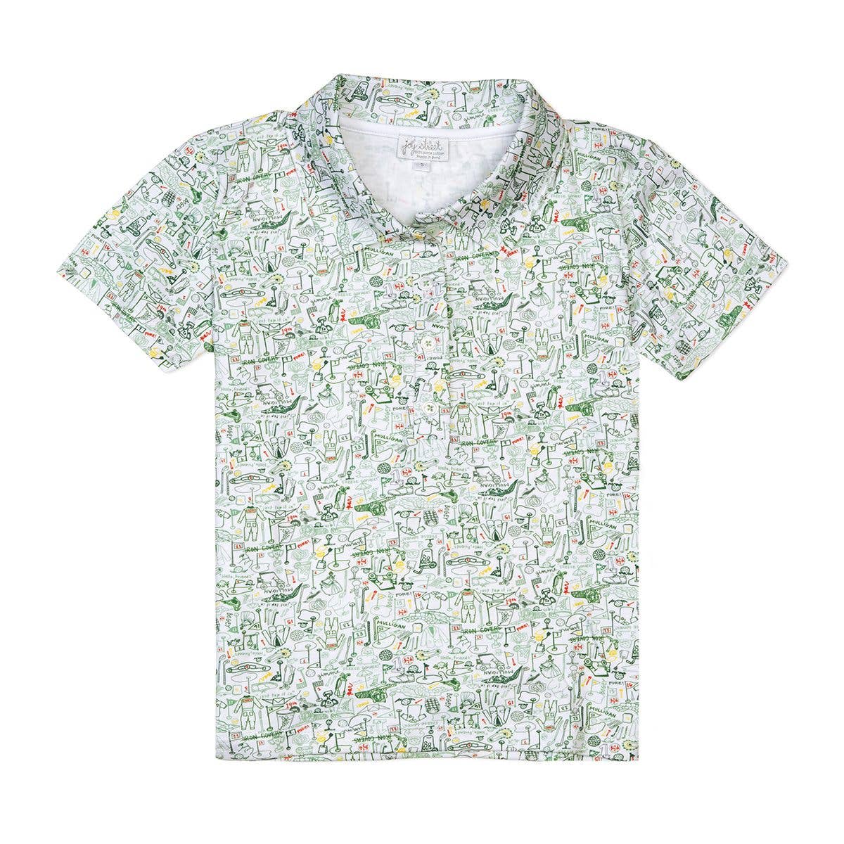 Kids Golf Print Polo Shirt