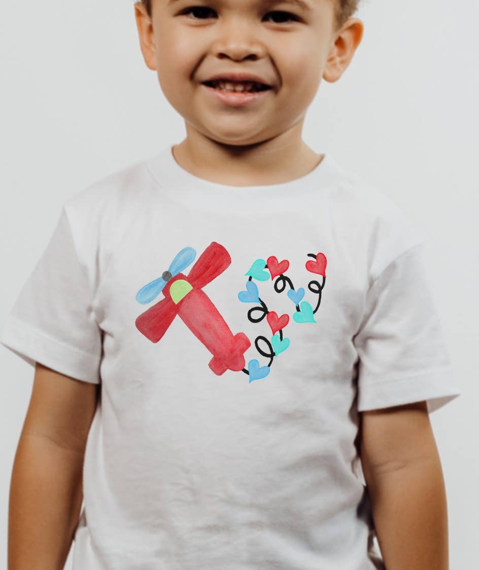 Valentine Airplane Boy Toddler Tee