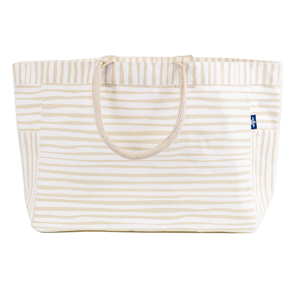 Fiji Stripe Durham Tote   White/Shell   17.5x13.5x6