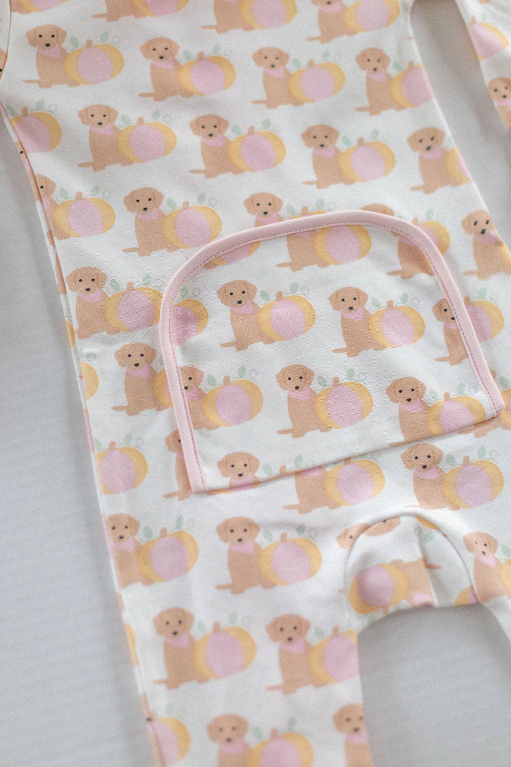 Pink Pumpkin Puppy Organic Cotton Zip Pajamas