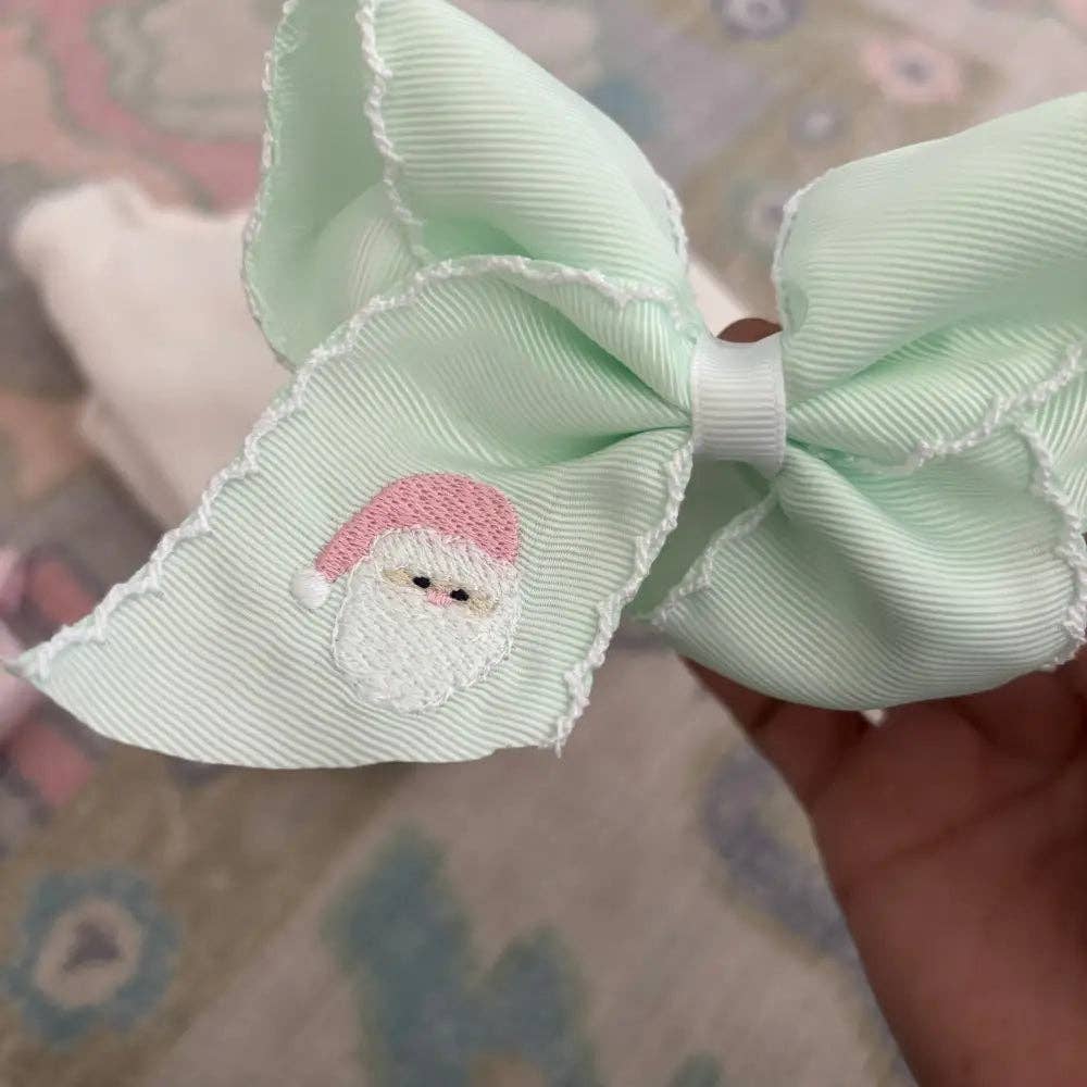 Classic Grosgrain Moonstitch Hair Bow - Large