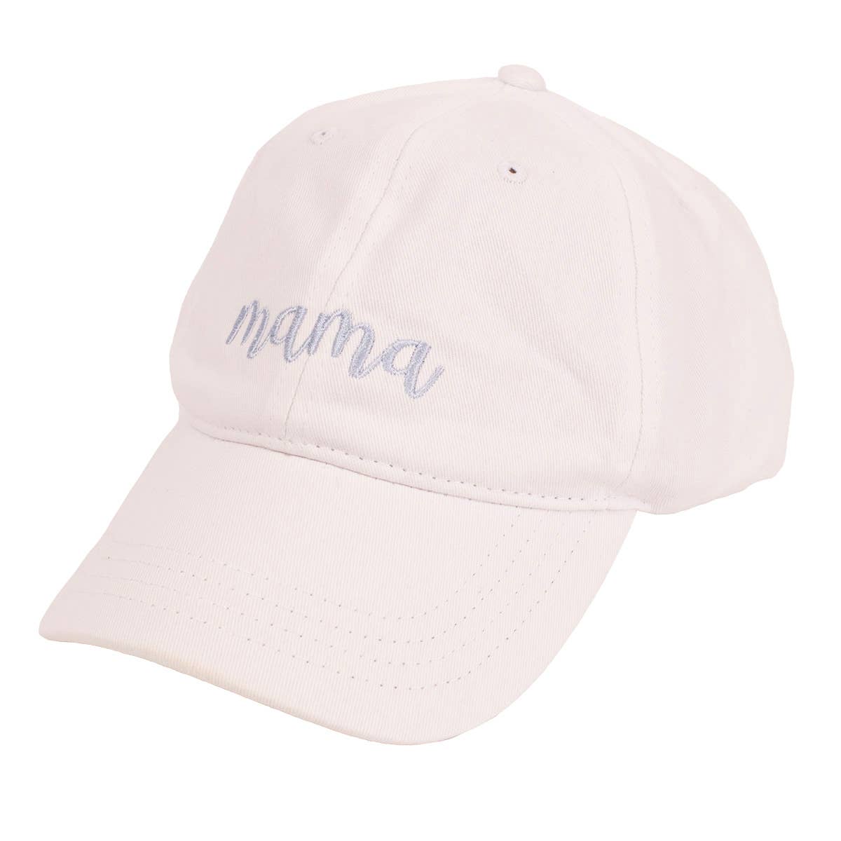 Mama Baseball Hat   White/Blue   One Size