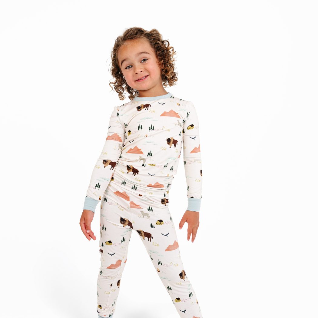 On the Ranch Bamboo Long Sleeve Kids Pajama Pants Set