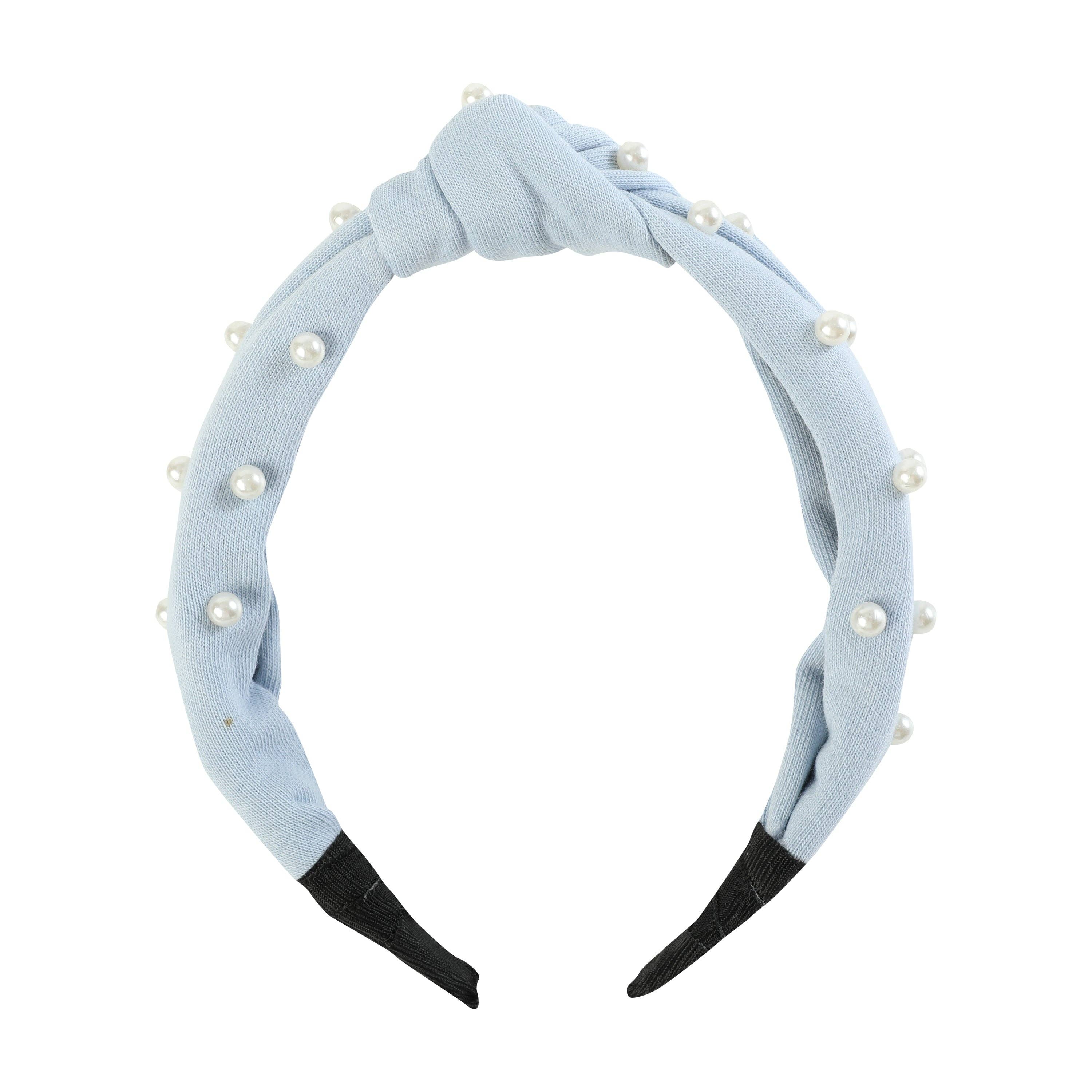 Ruffles - Blue Knot Imitation Pearl Headband