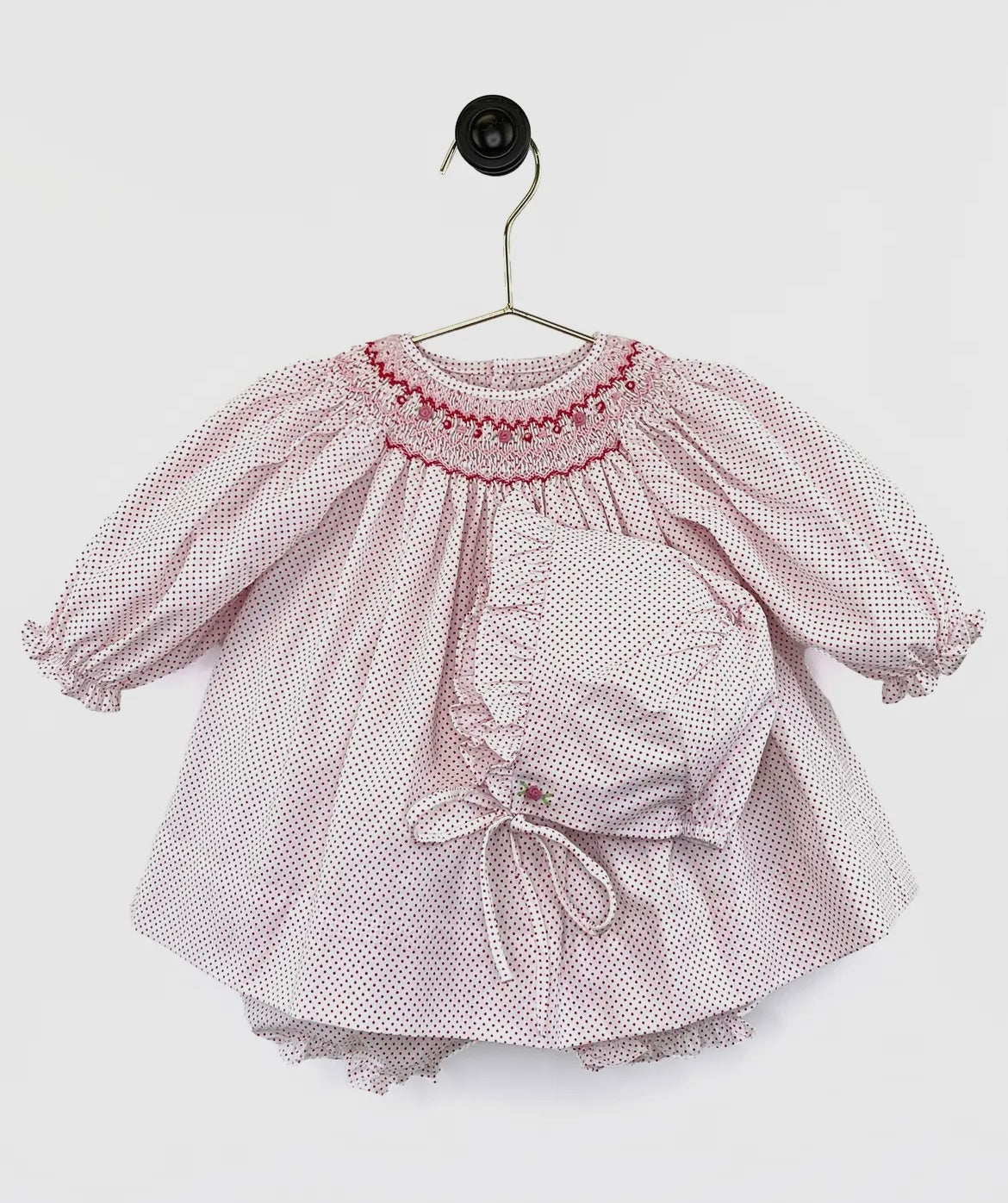 Red Flower Smocked Dress