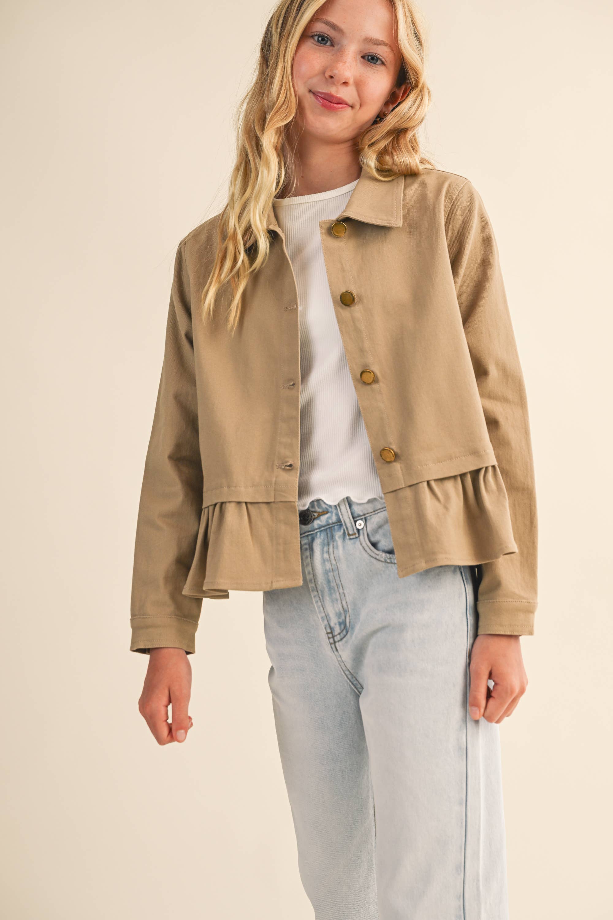 TWEEN KIDS GIRLS CROPPED FIELD JACKET (7-14)