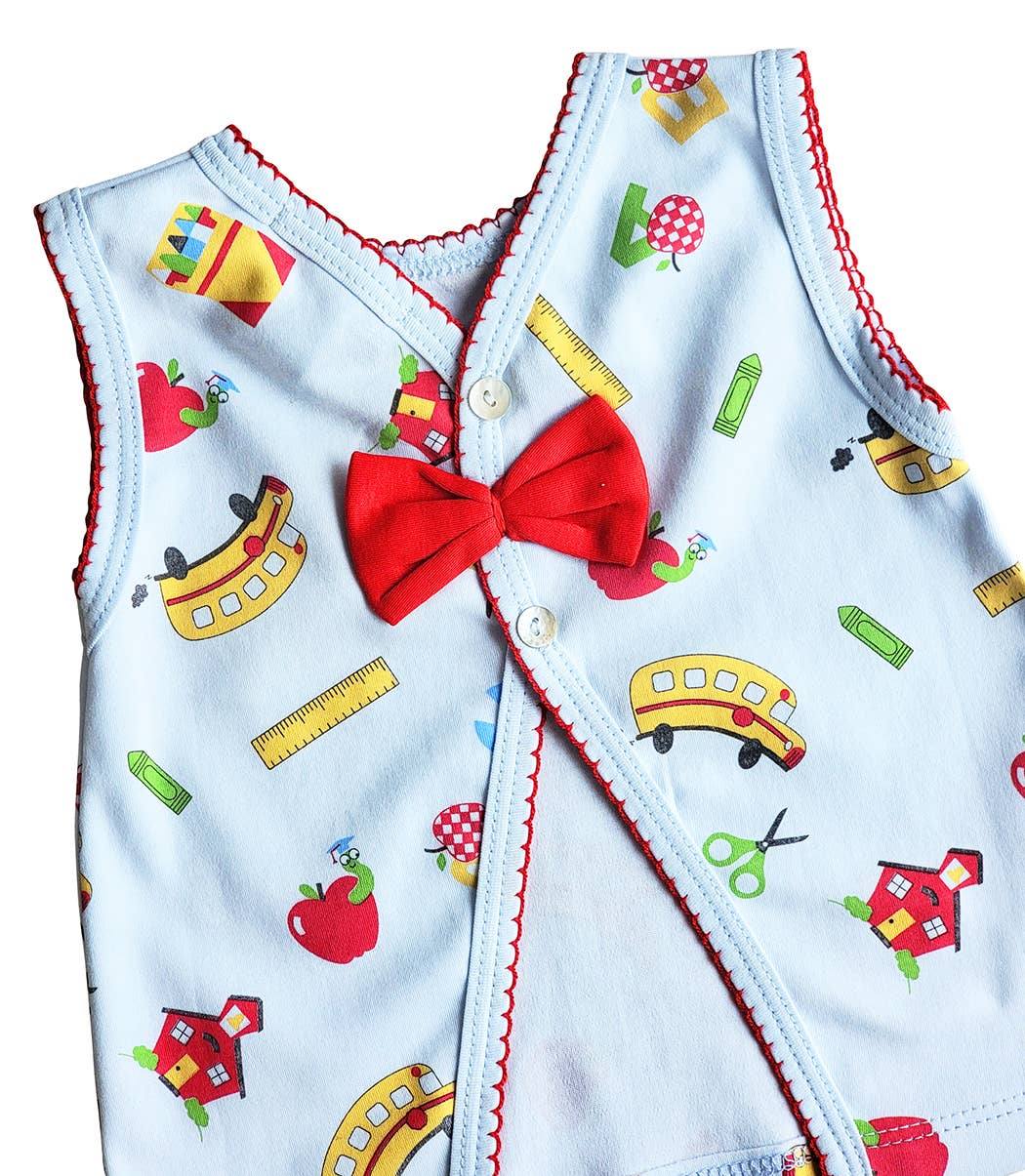 Back To school girl Diaper set Pima Cotton