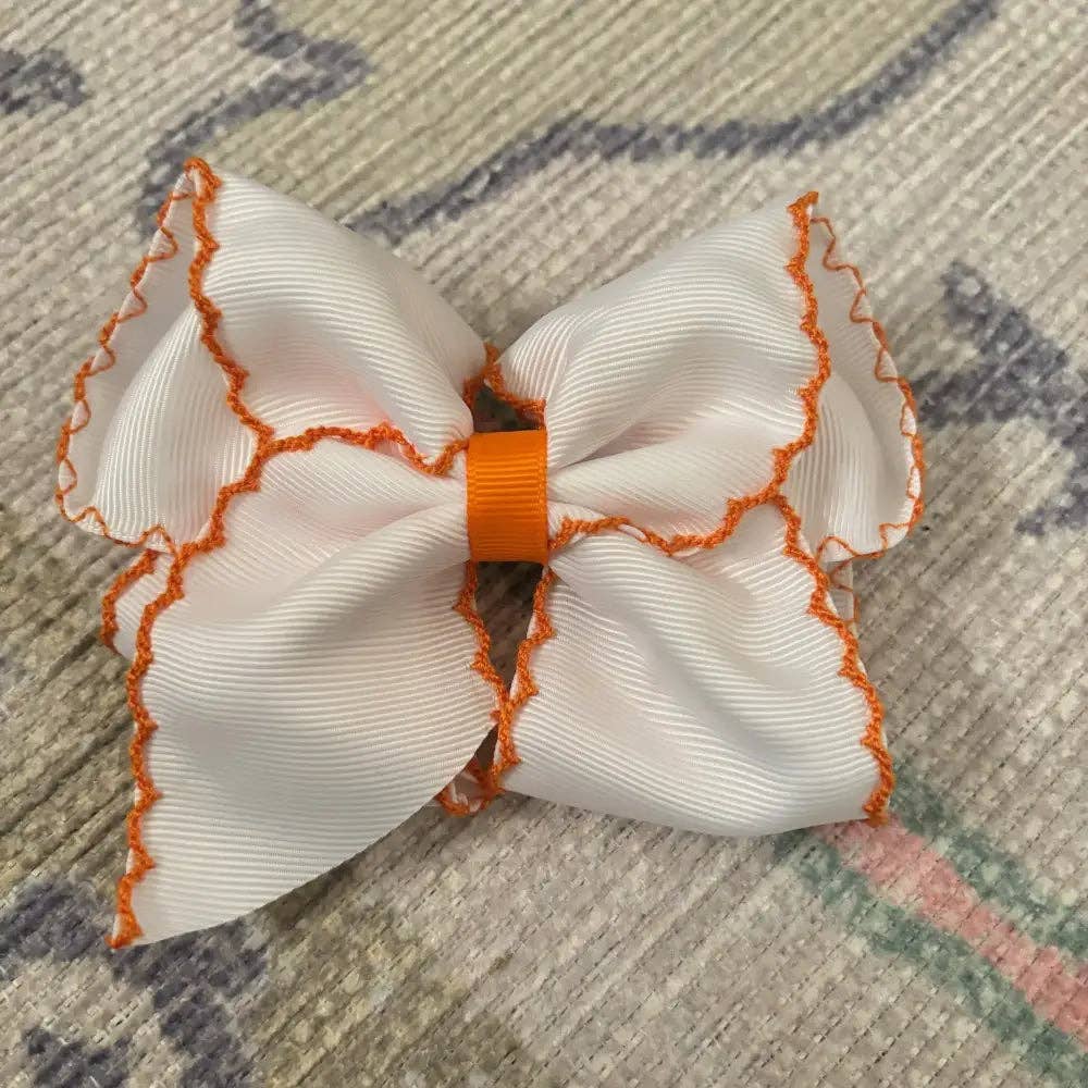 Classic Grosgrain Moonstitch Hair Bow - Large