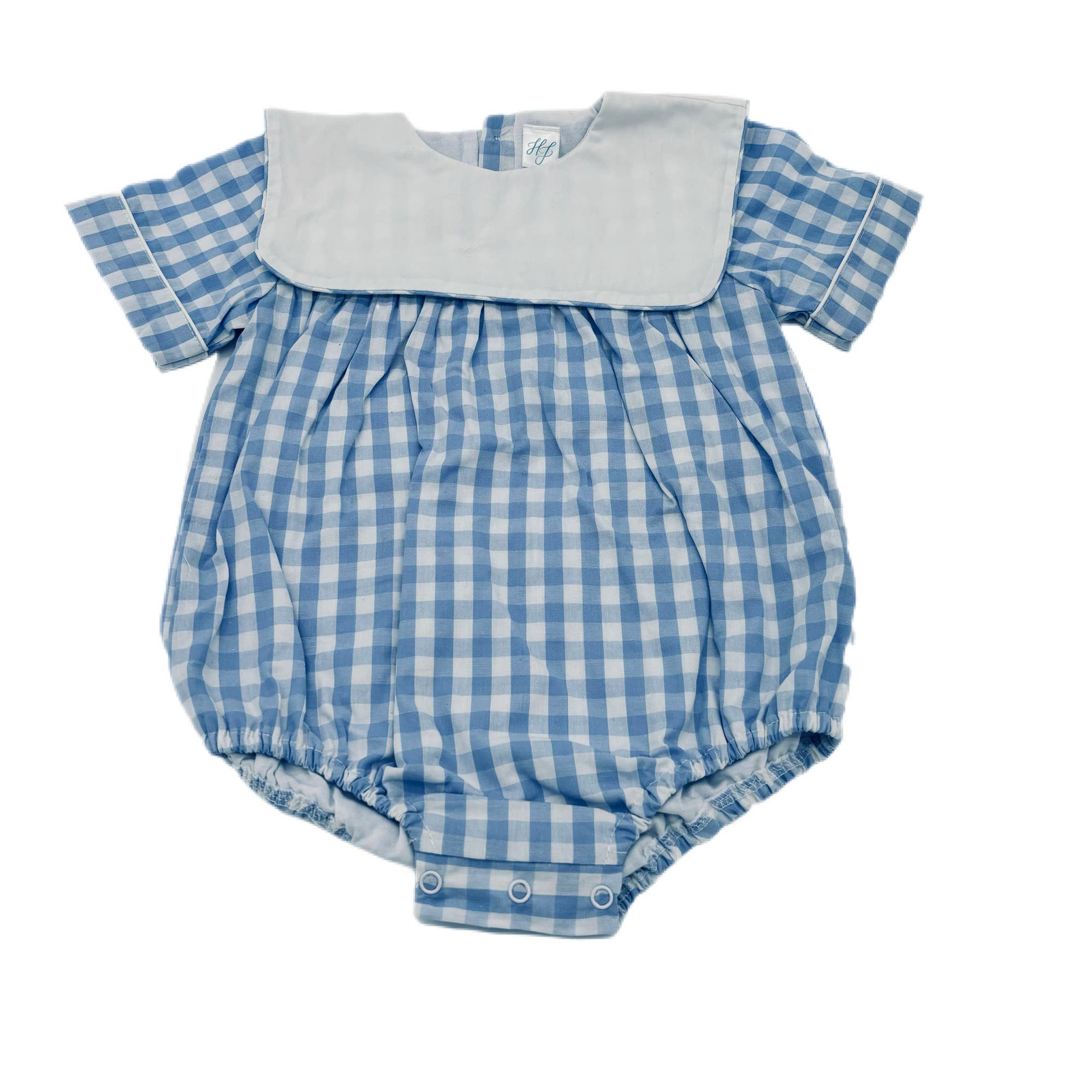 Hampton Blue Gingham Bib Bubble