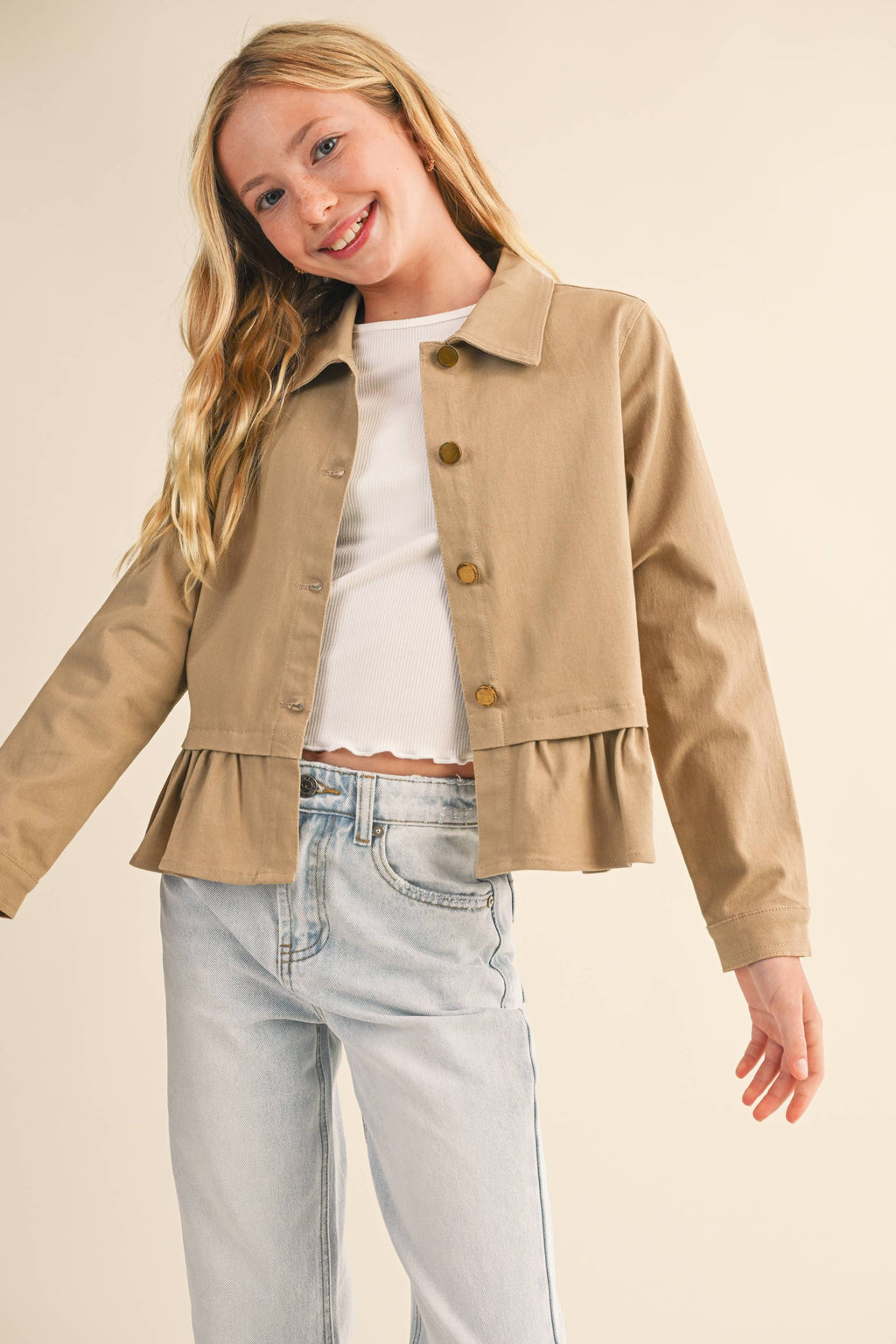 TWEEN KIDS GIRLS CROPPED FIELD JACKET (7-14)