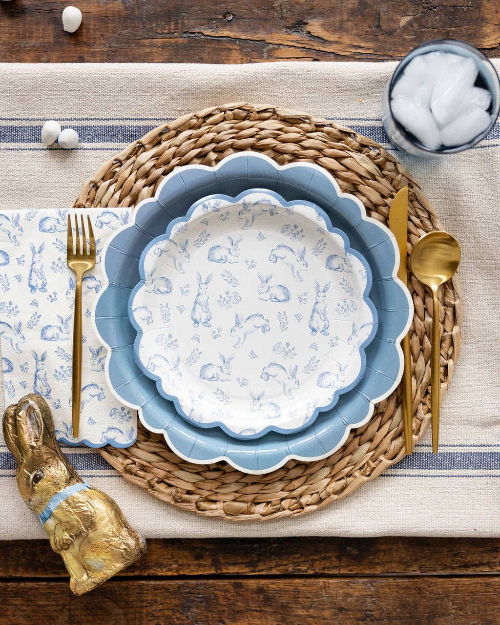 10" Blue Scalloped Edge Plates