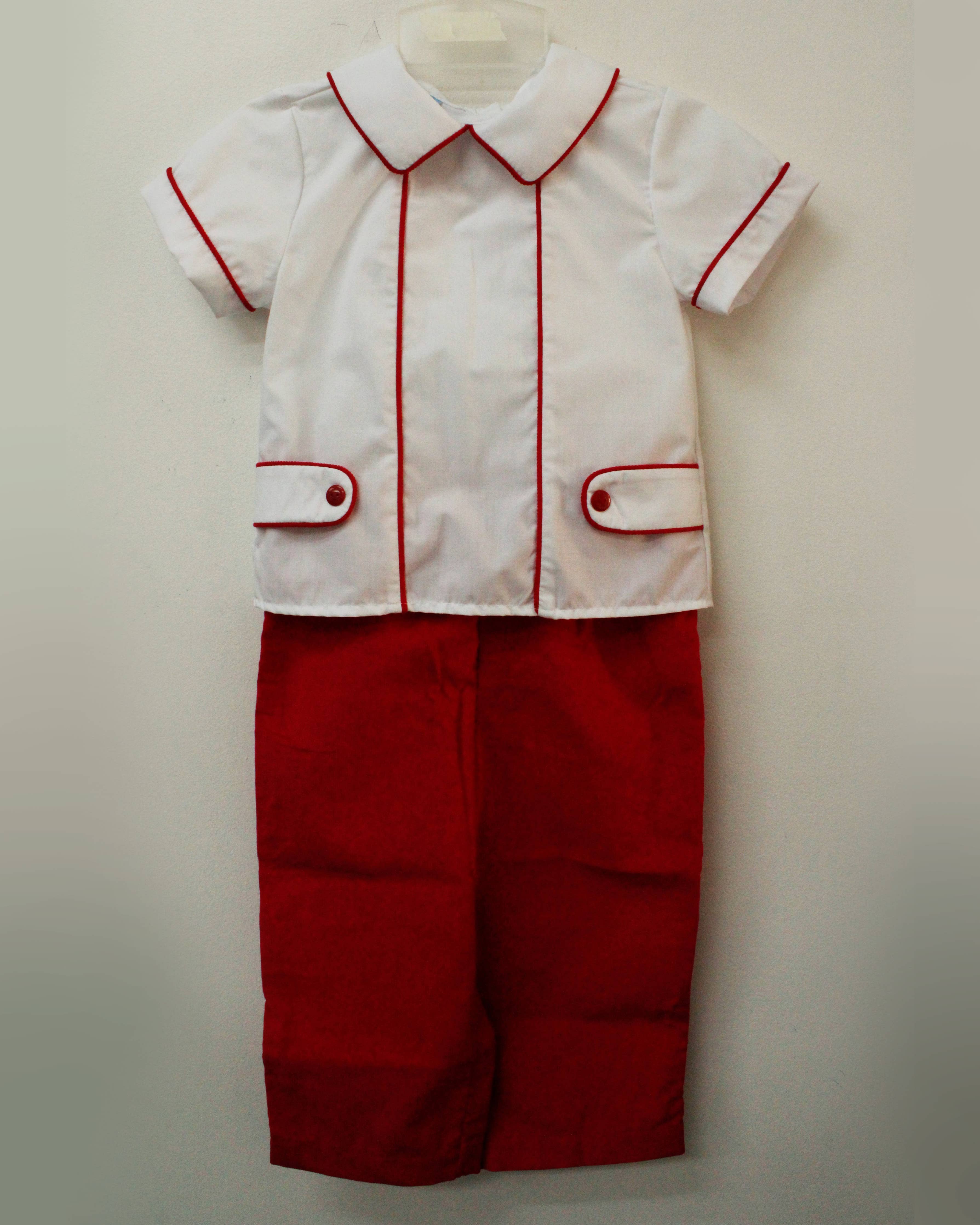 Red Corduroy Charles Two Pieces Set