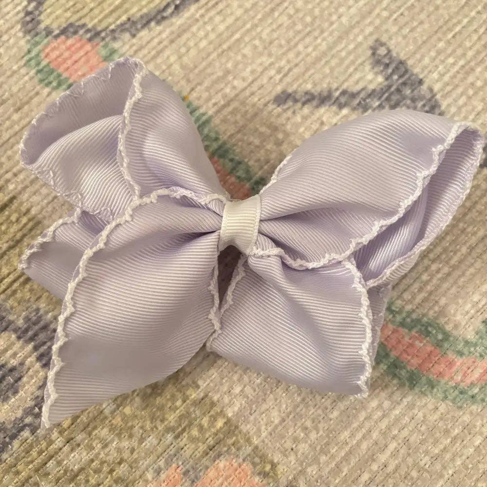 Classic Grosgrain Moonstitch Hair Bow - Large