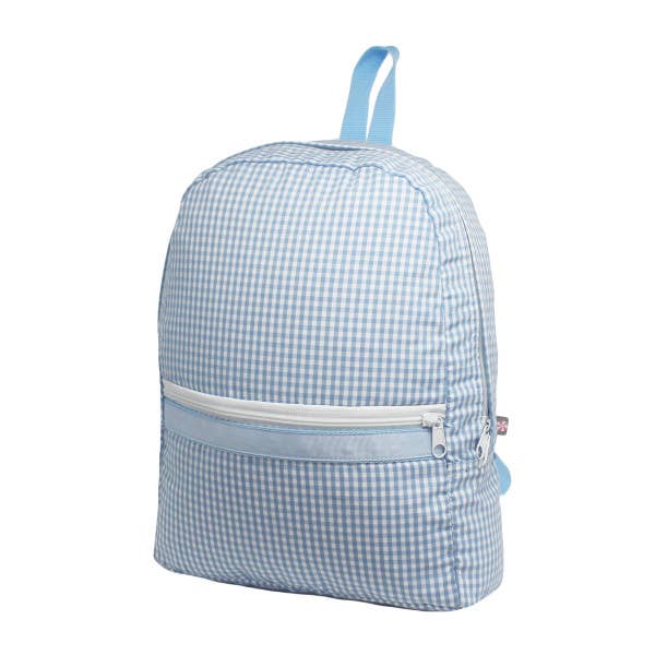 Baby Blue Gingham Medium Backpack | Mint