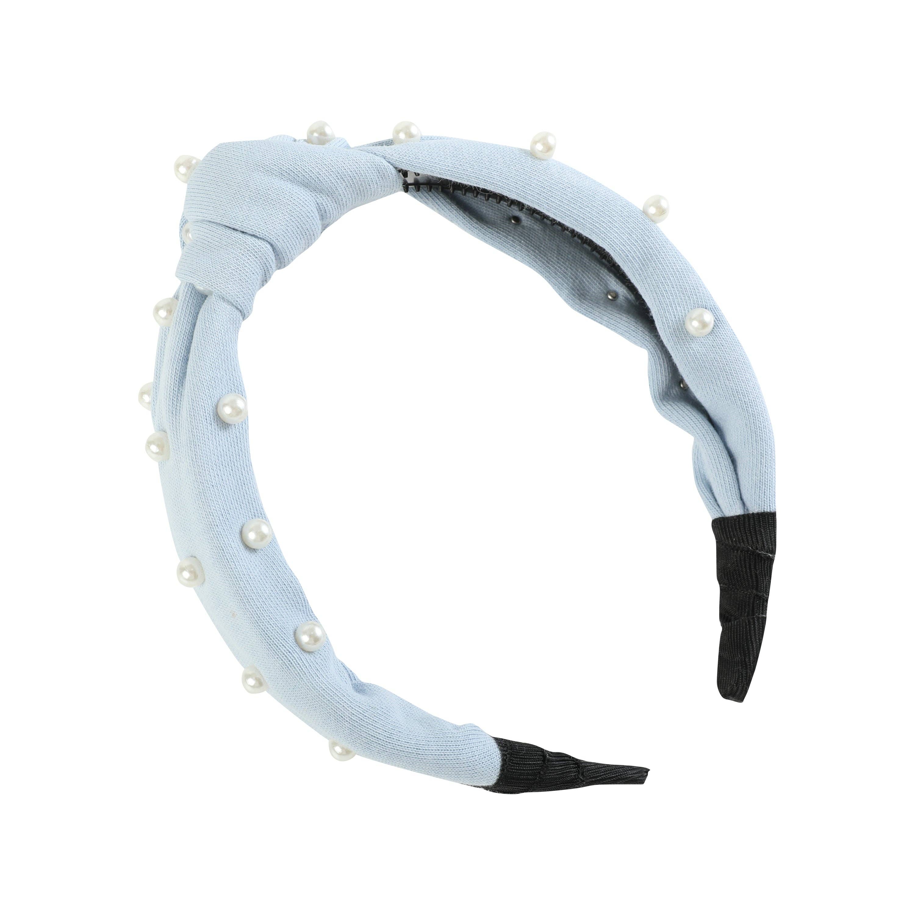 Ruffles - Blue Knot Imitation Pearl Headband