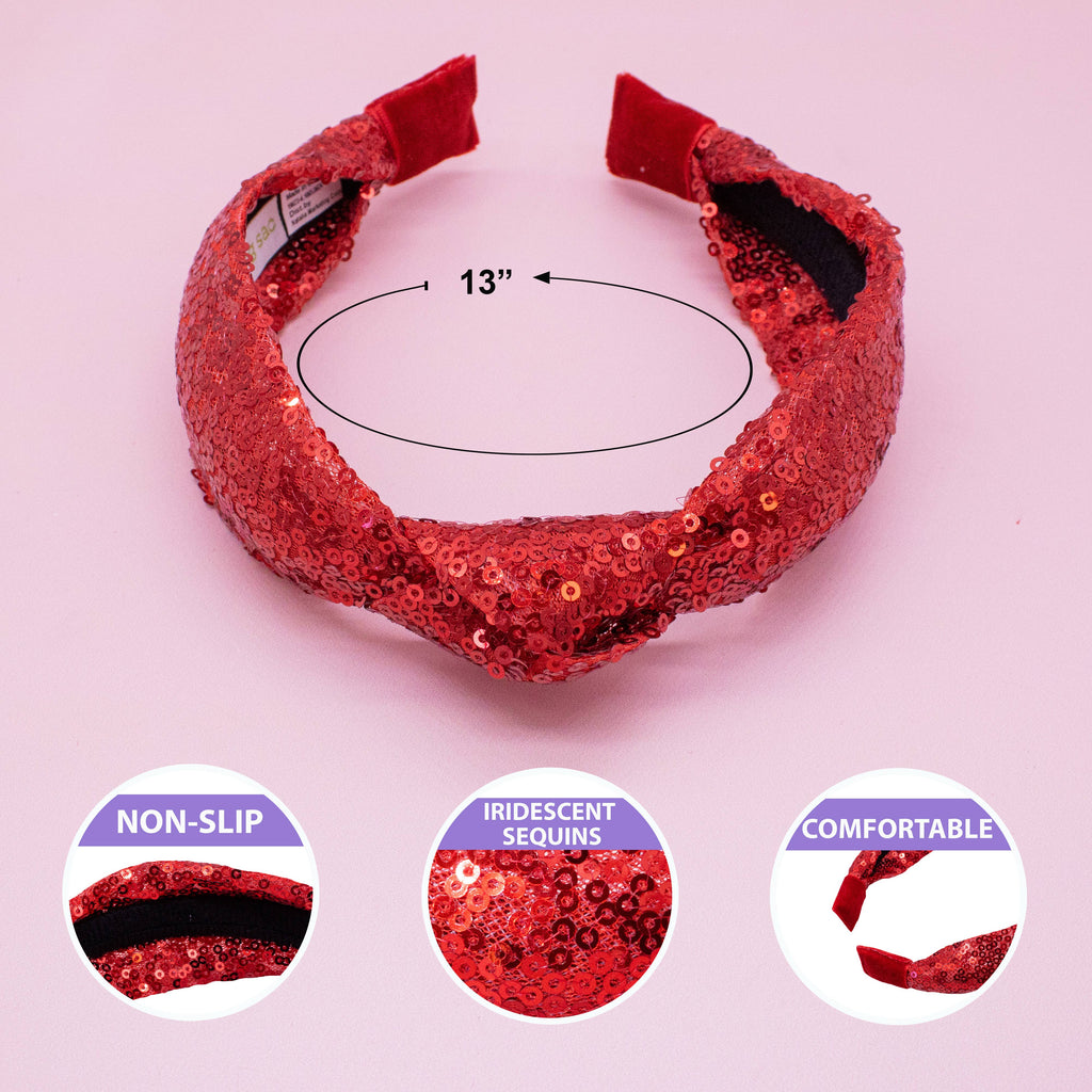 Sequin Knot Headband - Valentine's, Christmas, St. Patrick's