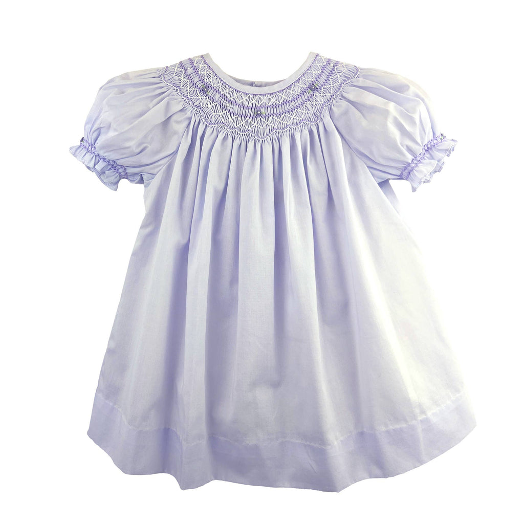 Bishop Smocked Dress with Pearls
