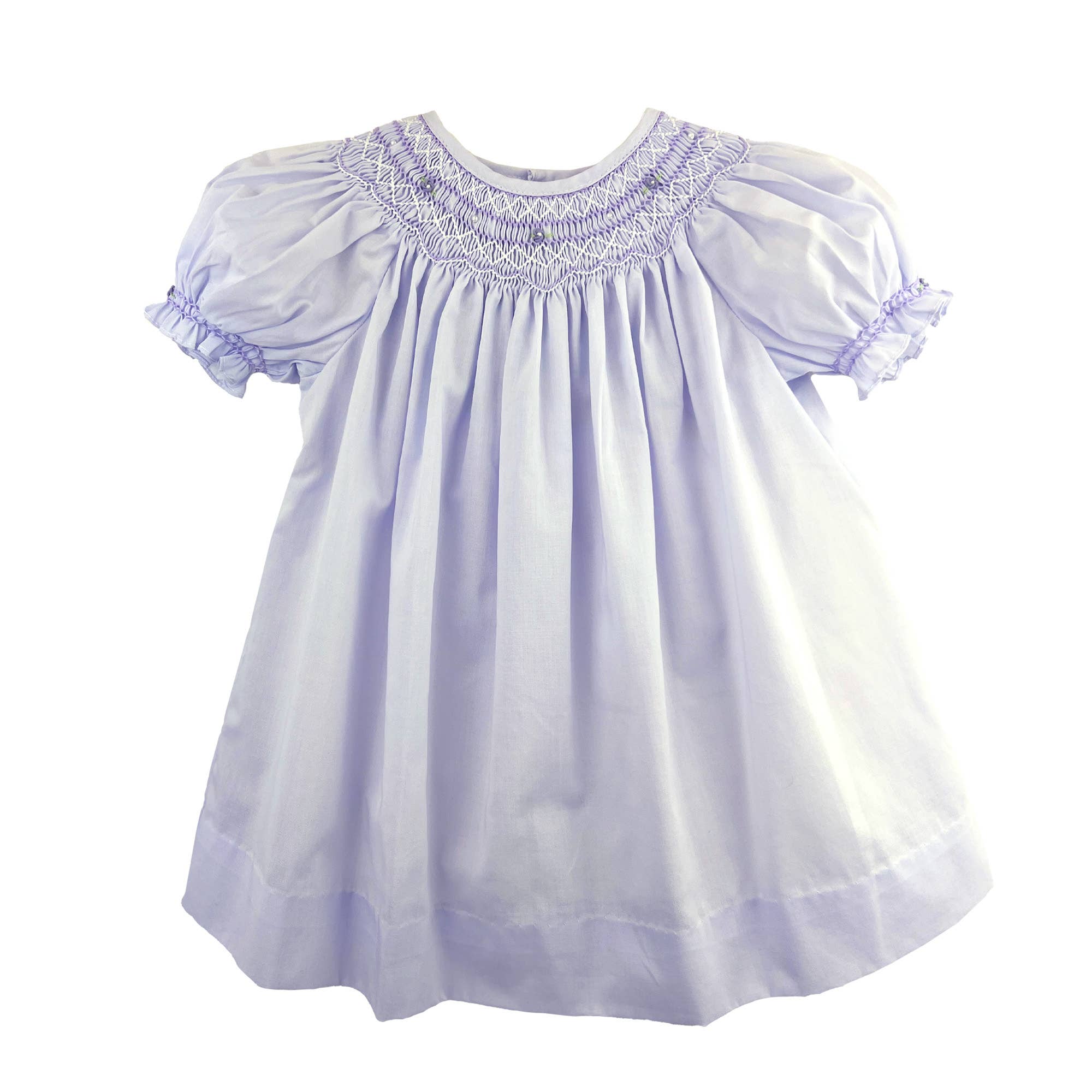 Bishop Smocked Dress with Pearls