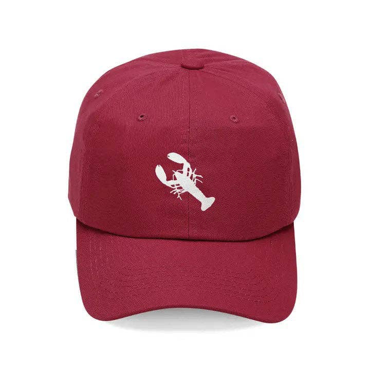 Coastal Lobster Embroidered Baseball Cap Beach Vacation Hat #M190VL-LOBWT