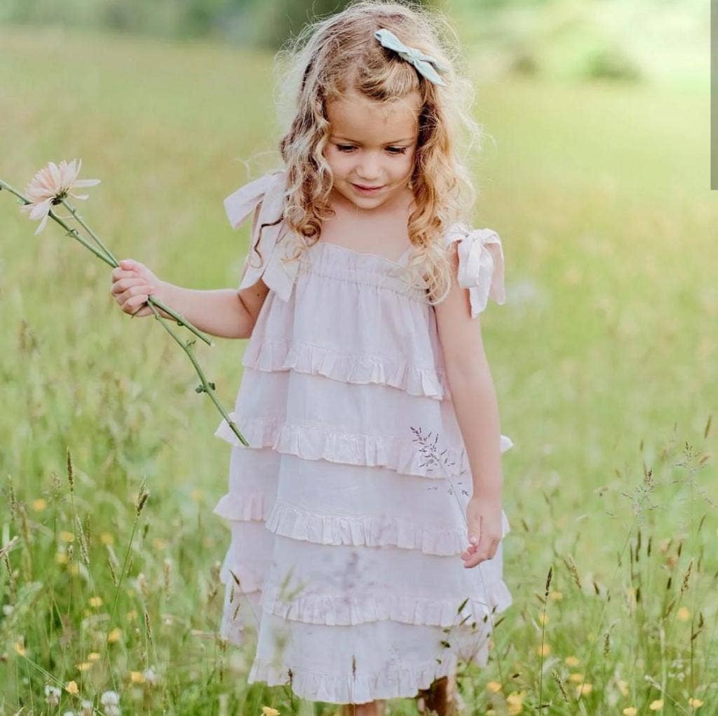 Blush Tie-Up Tier Dress : Infant : Baby : Toddler : Tween : Kids