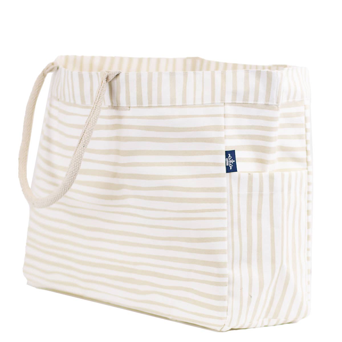 Fiji Stripe Durham Tote   White/Shell   17.5x13.5x6