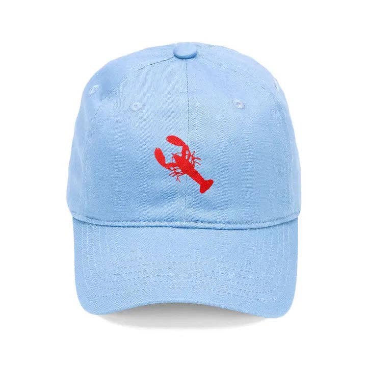 Coastal Lobster Embroidered Baseball Cap Beach Vacation Hat #M190VL-LOBWT