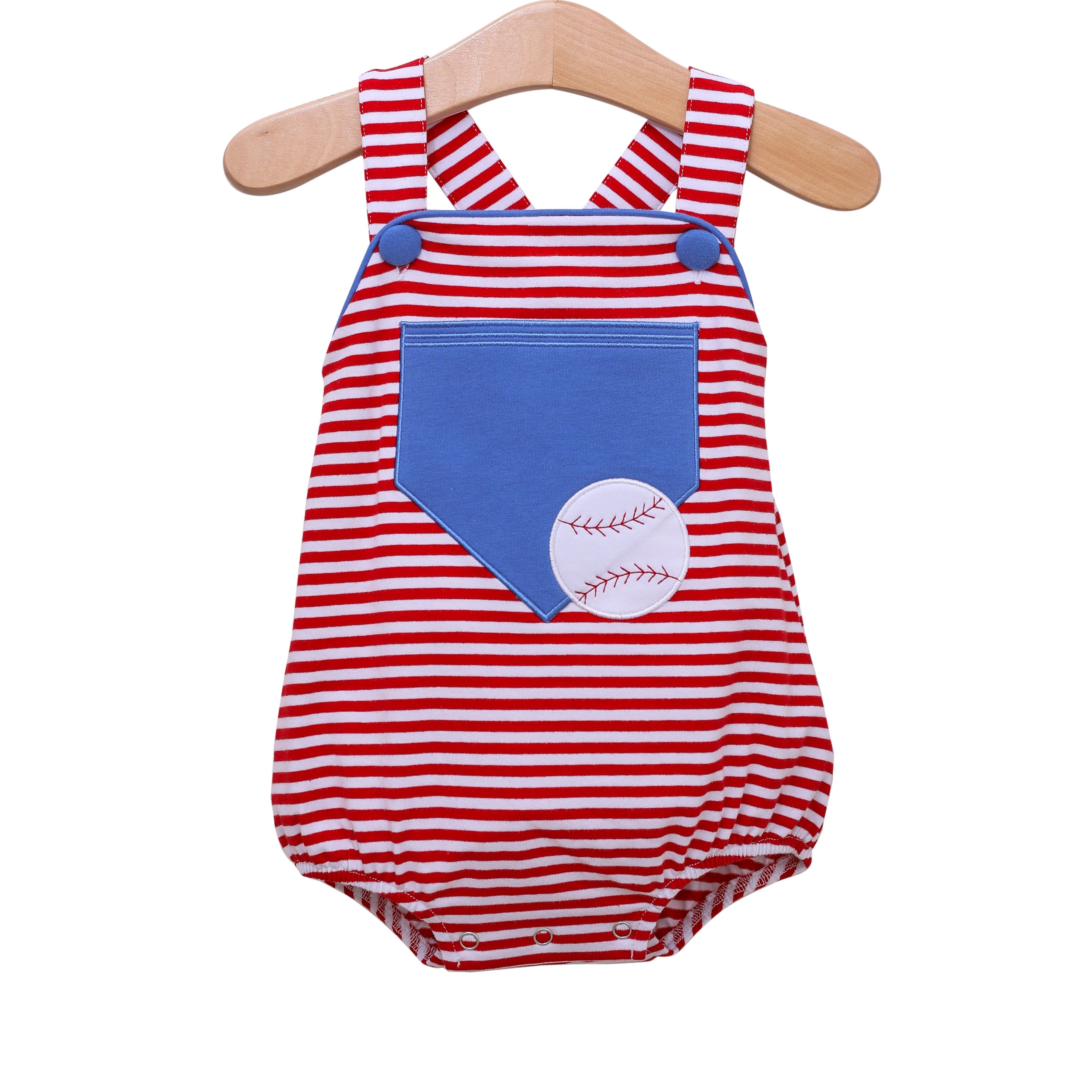 Baseball Pocket Sunsuit by Trotter Street.