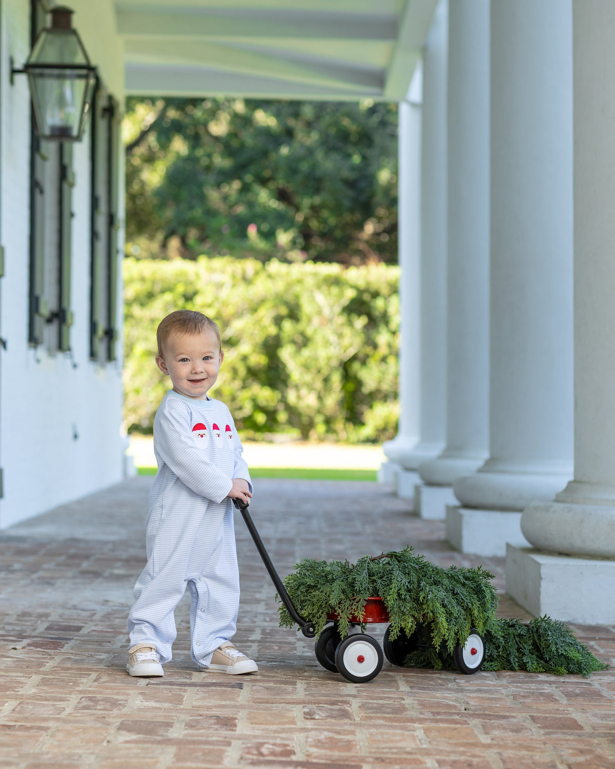 Santa Trio Romper - Blue by Trotter Street