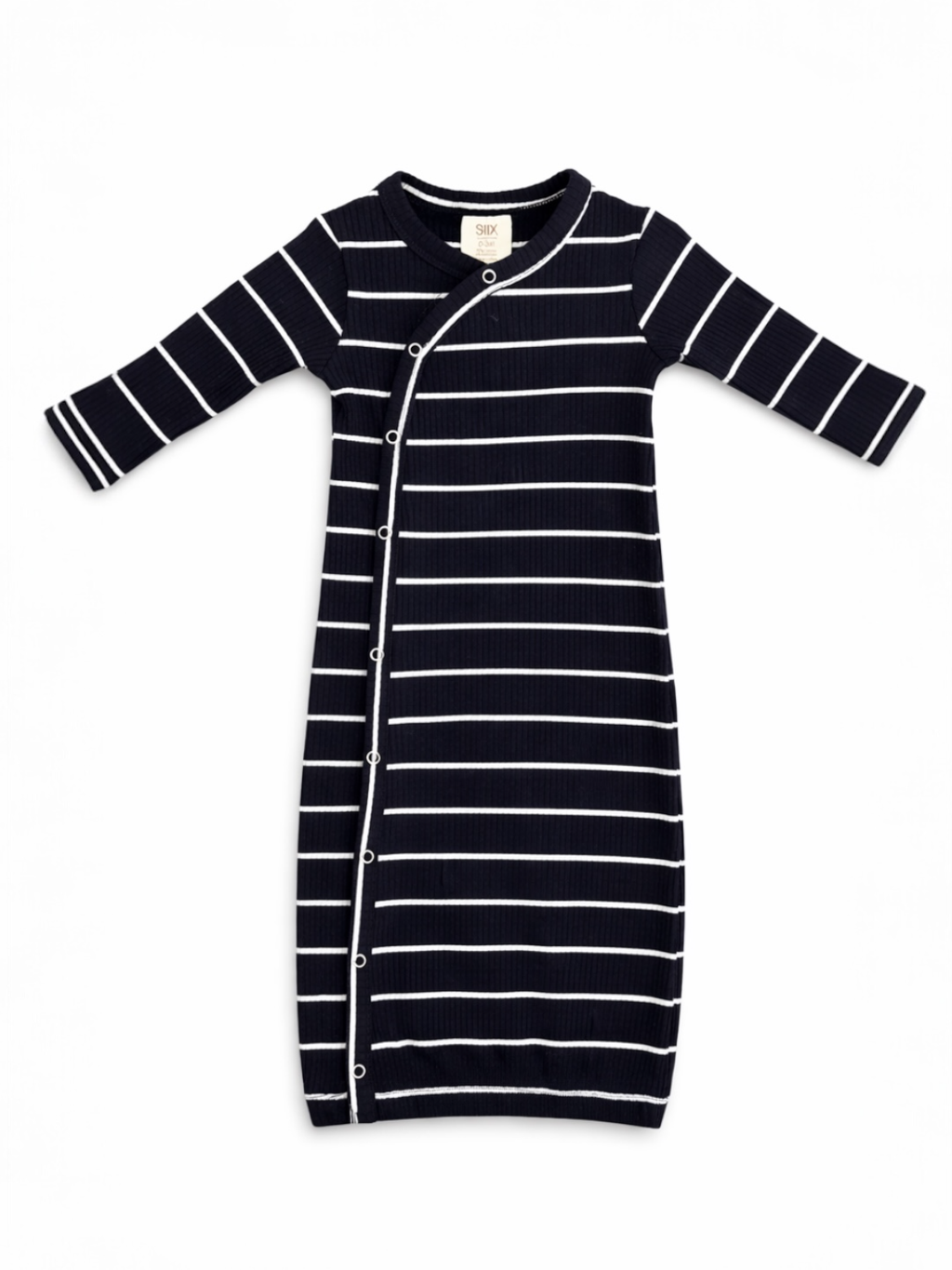 Black/White Stripe / Ribbed Gown