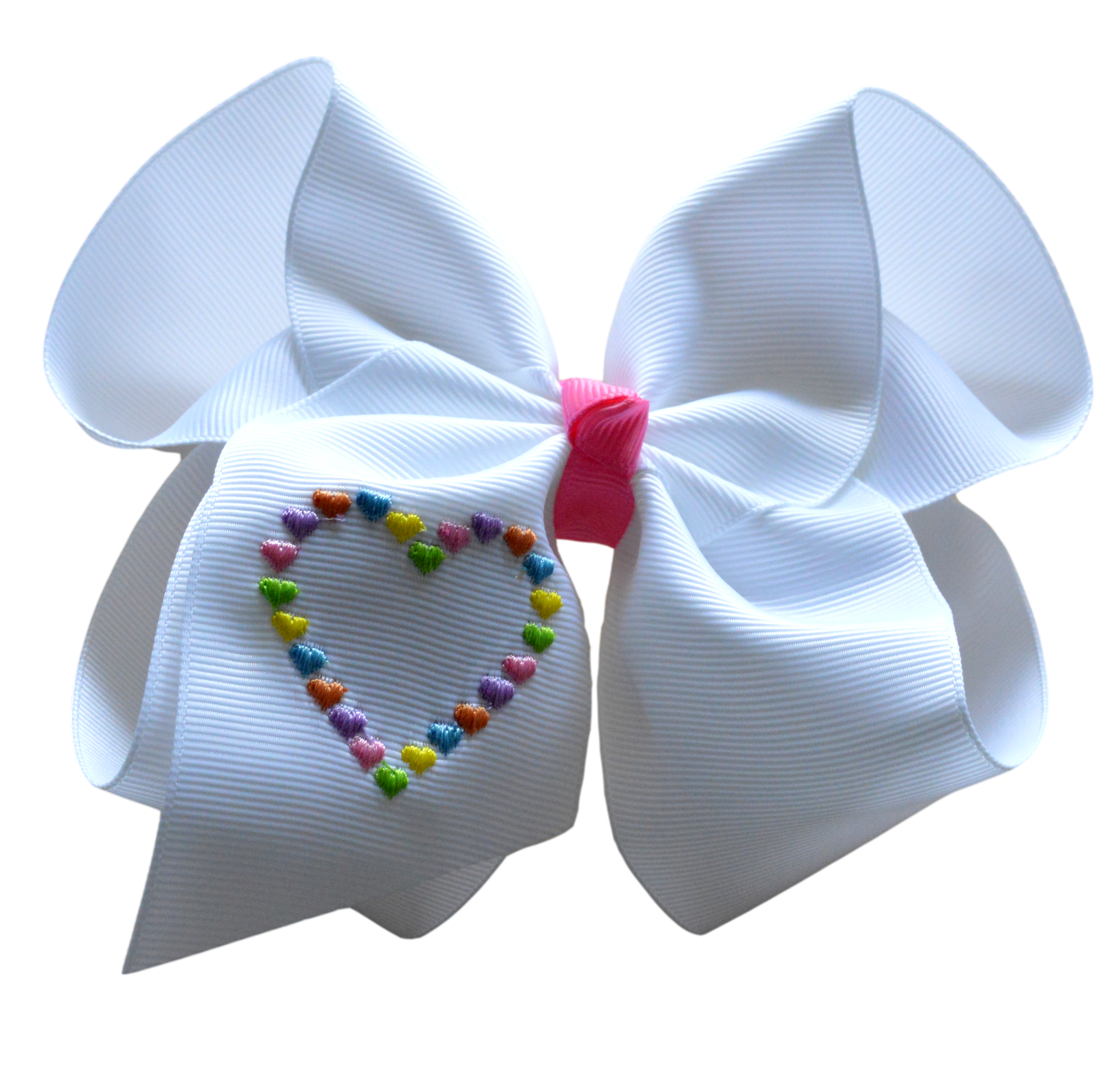 Candy Hearts Embroidered Bow 💕