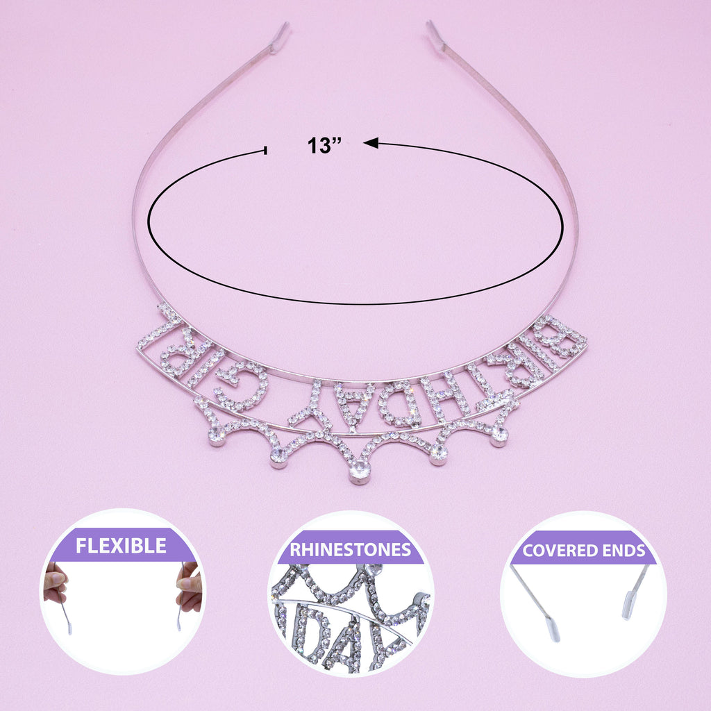 Happy Birthday Headband - Sparkle Rhinestone Crowns Tiaras