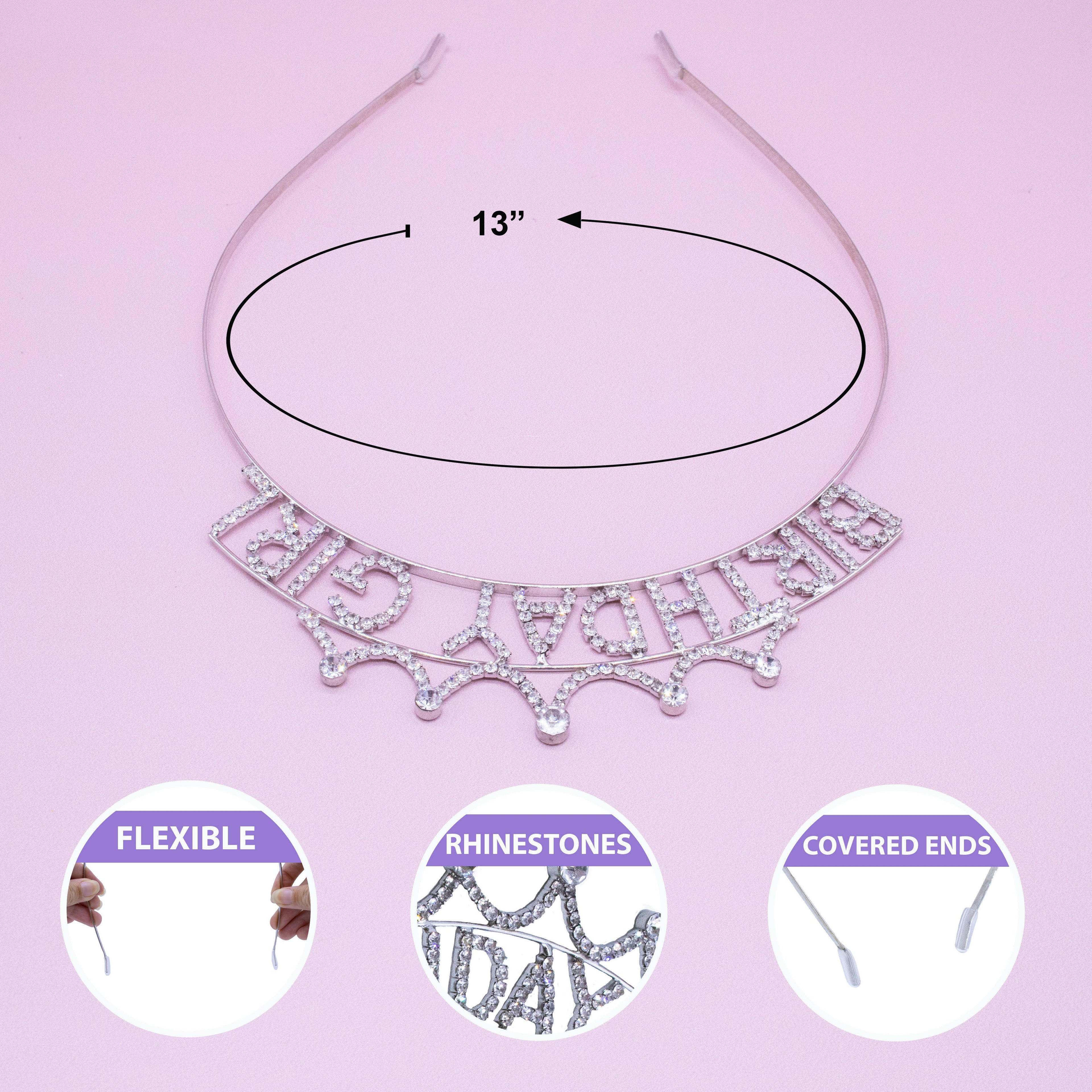 Happy Birthday Headband - Sparkle Rhinestone Crowns Tiaras