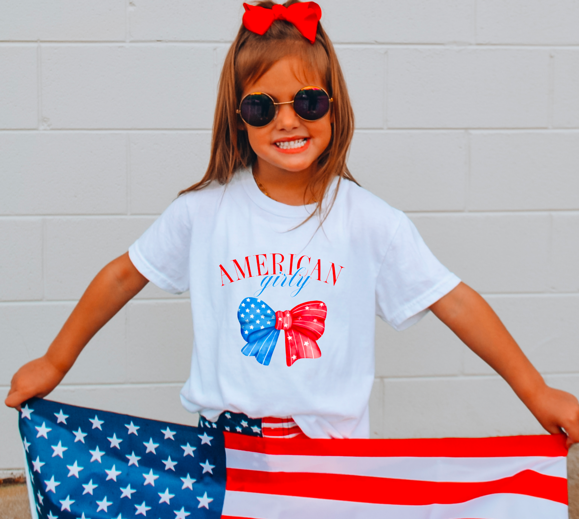 YOUTH Coquette American Girly Graphic Tee 4th of July