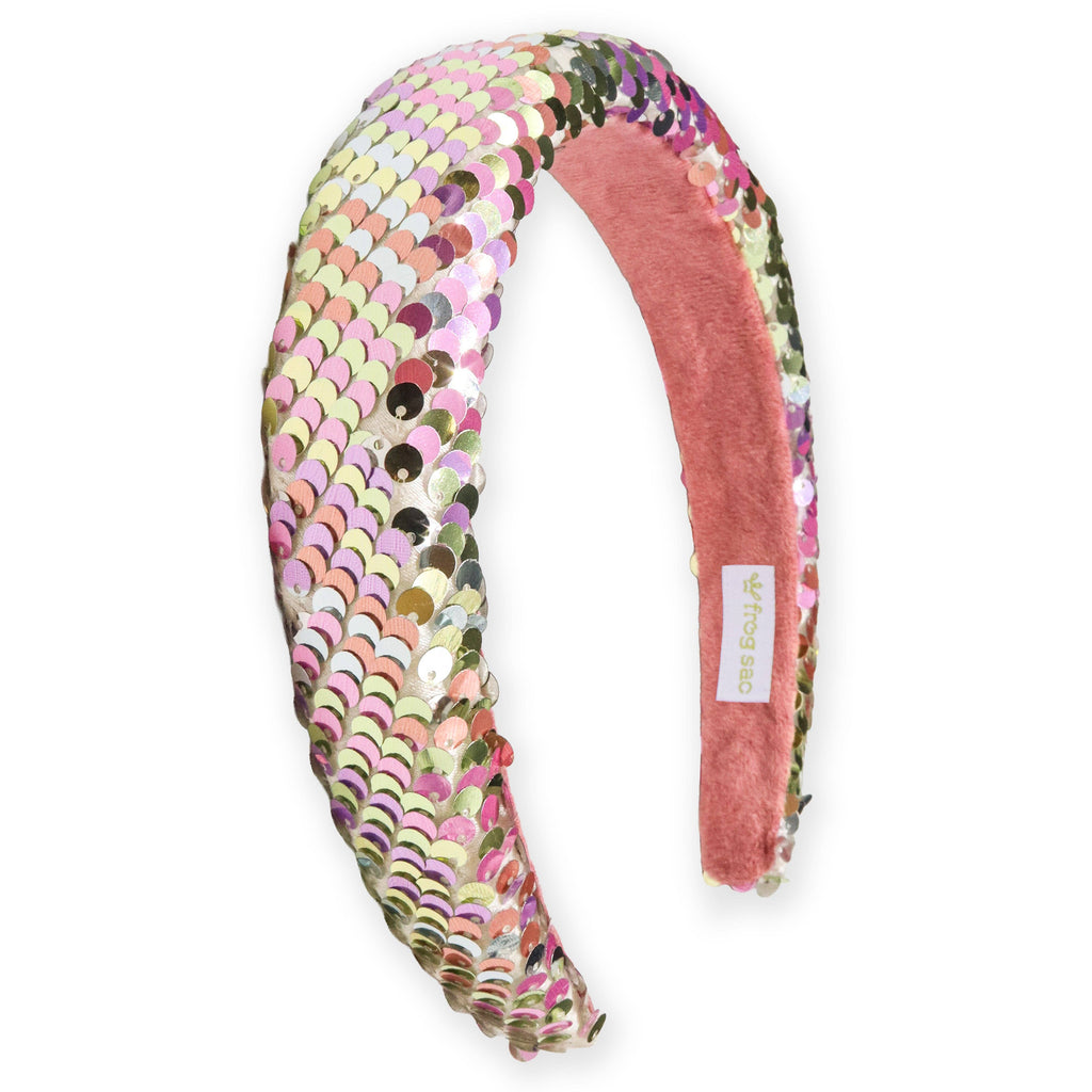 Rainbow Sequin Headband - Kids Padded Hair Band