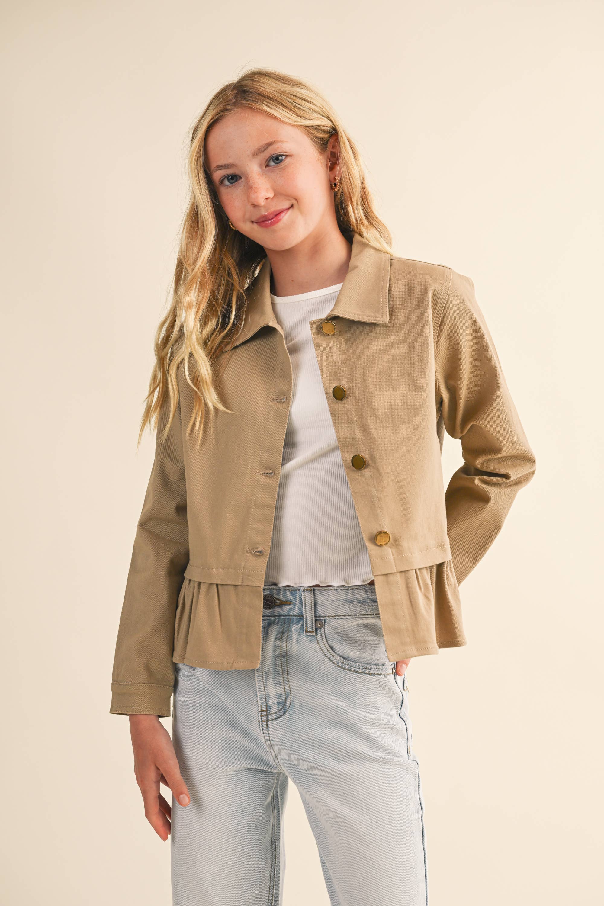 TWEEN KIDS GIRLS CROPPED FIELD JACKET (7-14)